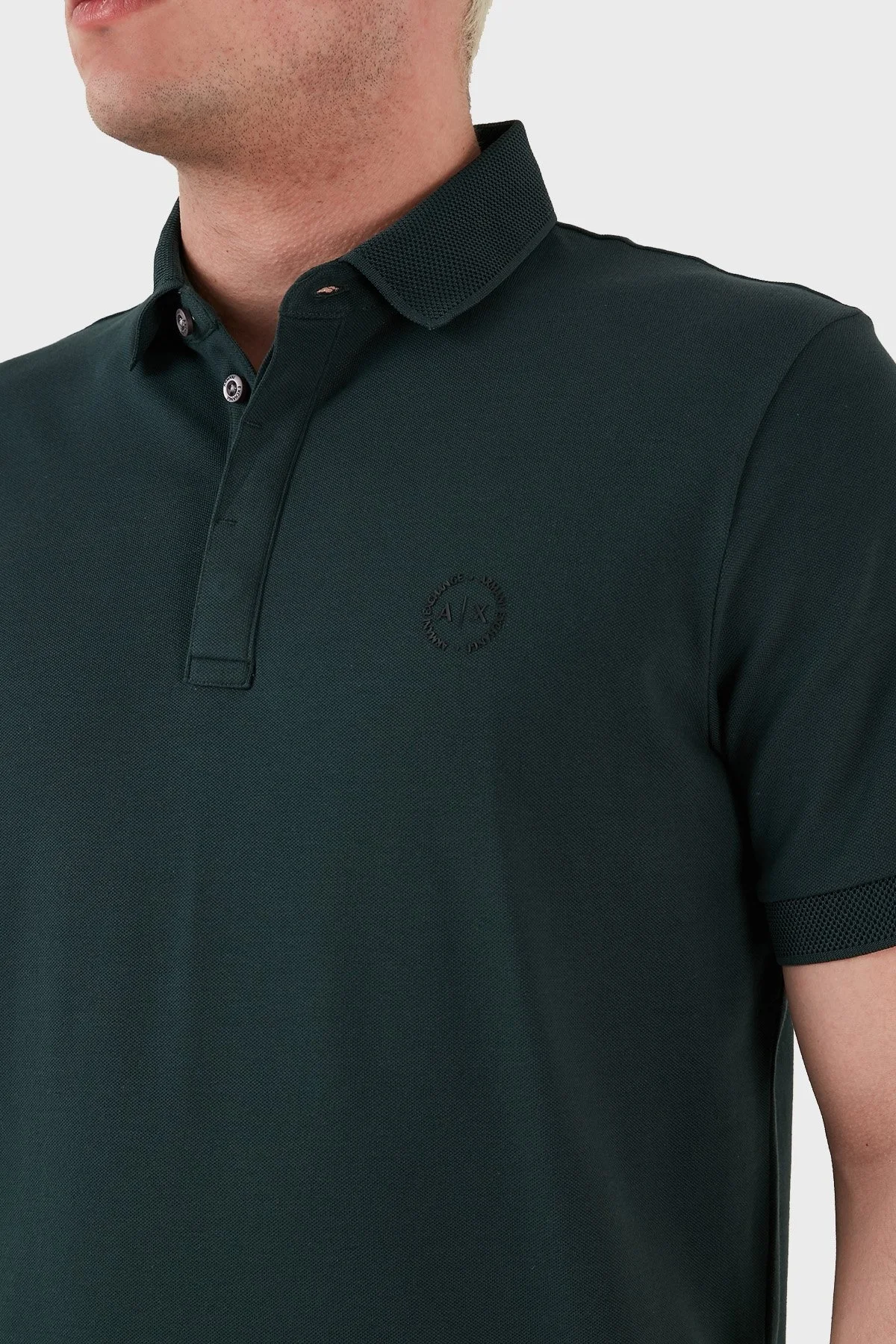 Armani Exchange Pamuklu Slim Fit Düğmeli Erkek Polo T Shirt 8NZF91 ZJ81Z 1882 YEŞİL - 3