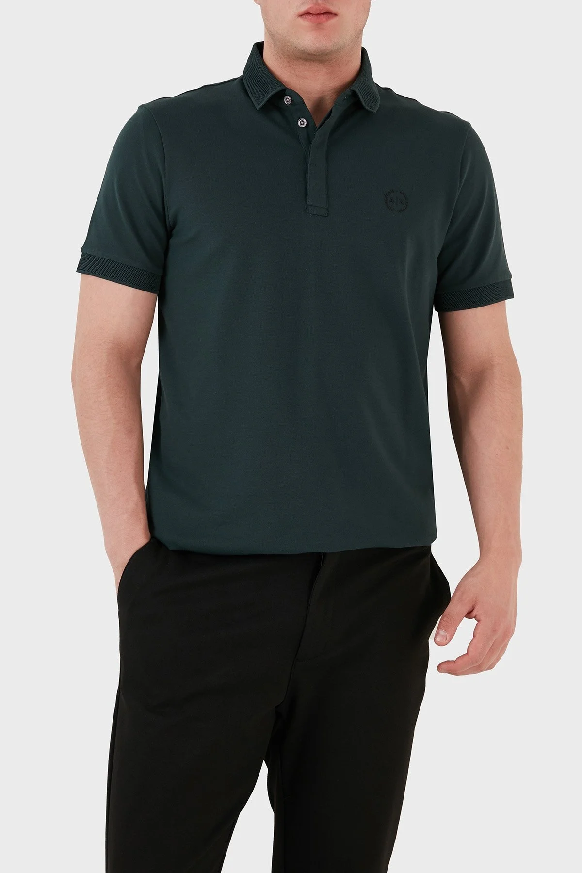 Armani Exchange Pamuklu Slim Fit Düğmeli Erkek Polo T Shirt 8NZF91 ZJ81Z 1882 YEŞİL - 4
