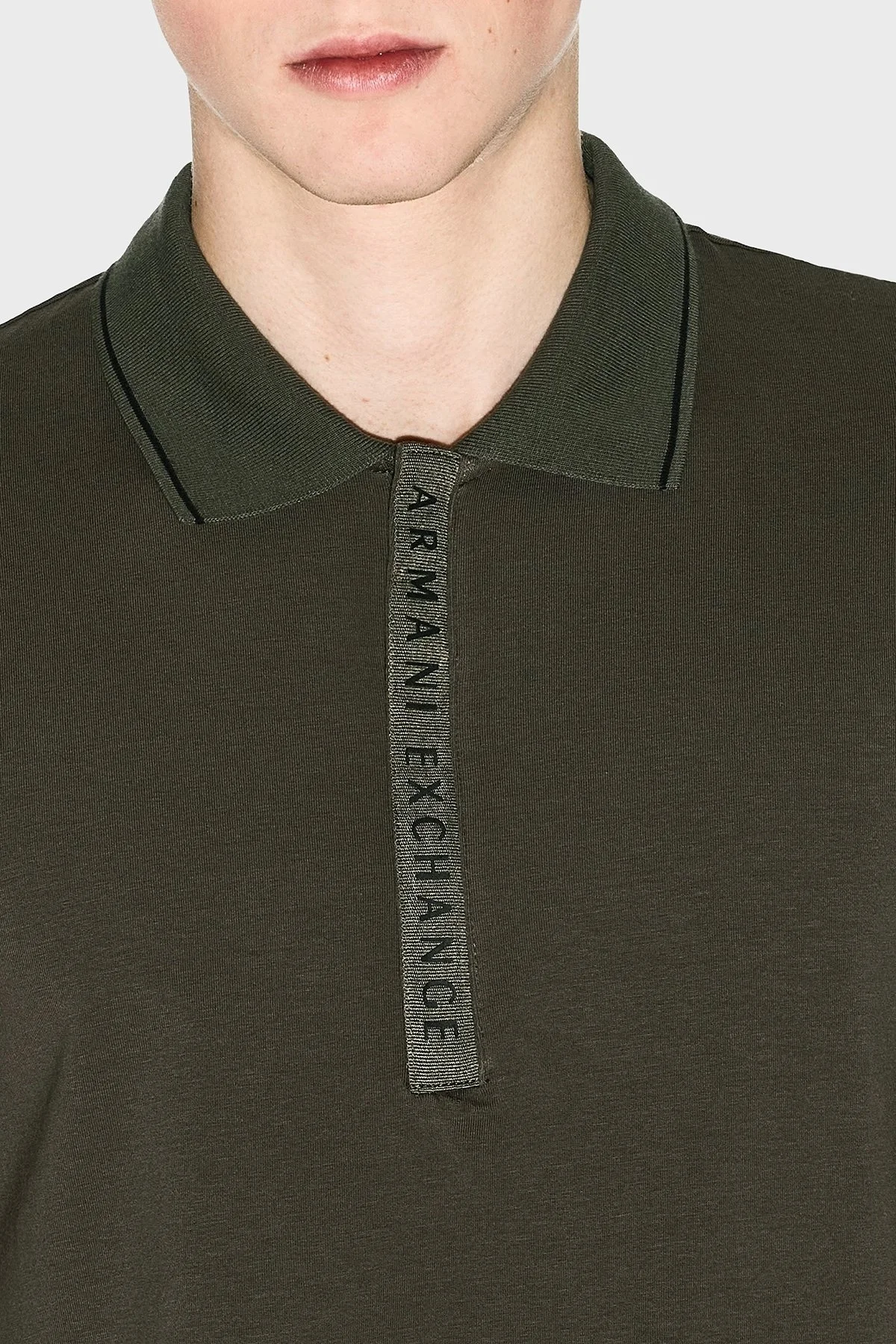 Armani Exchange Pamuklu Slim Fit Düğmeli Erkek Polo Yaka T Shirt 8NZF71 ZJH2Z U8120 KOYU YEŞİL - 9