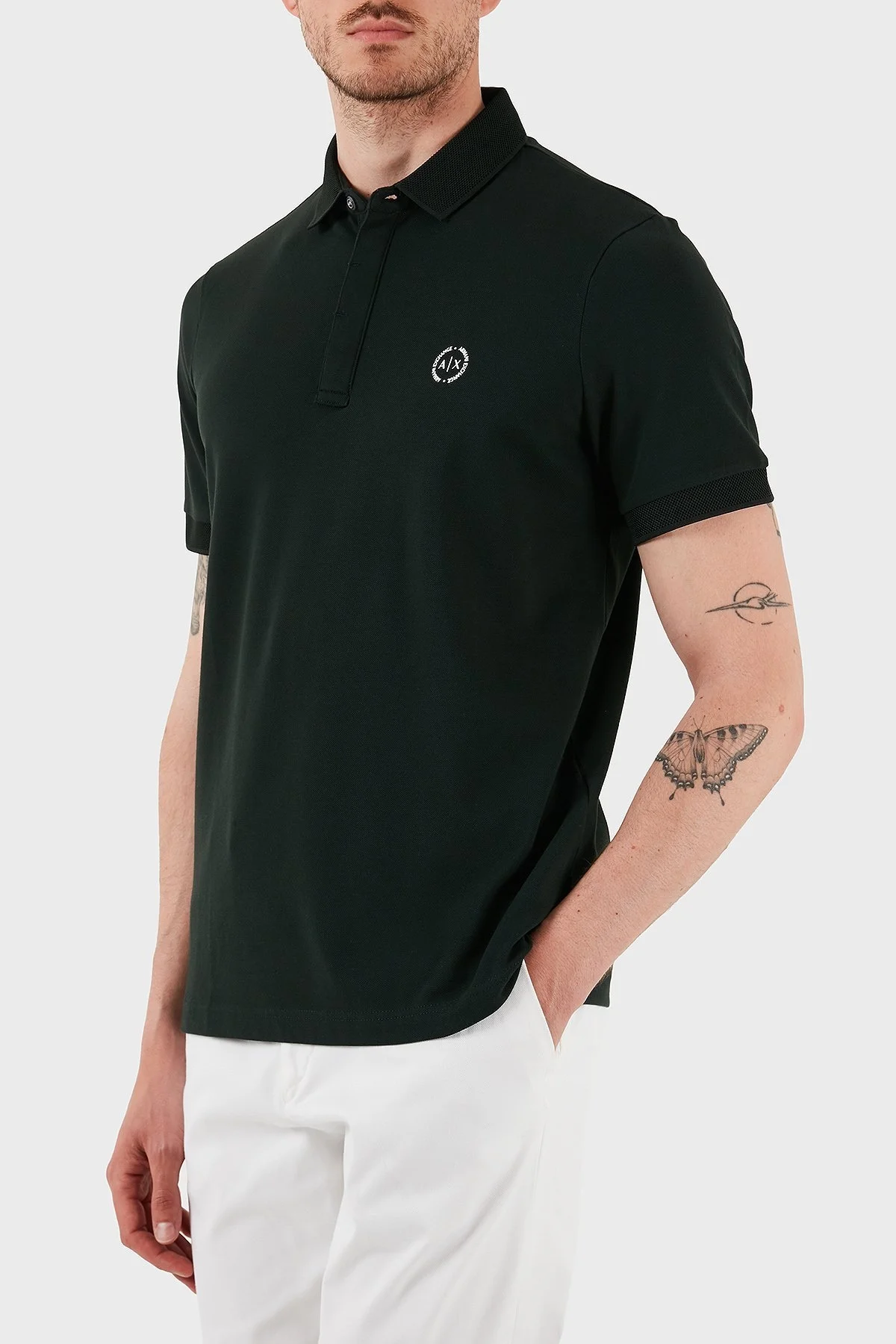 Armani Exchange Pamuklu Slim Fit Düğmeli Erkek Polo Yaka T Shirt 8NZF91 ZJ81Z UB001 YEŞİL - 5