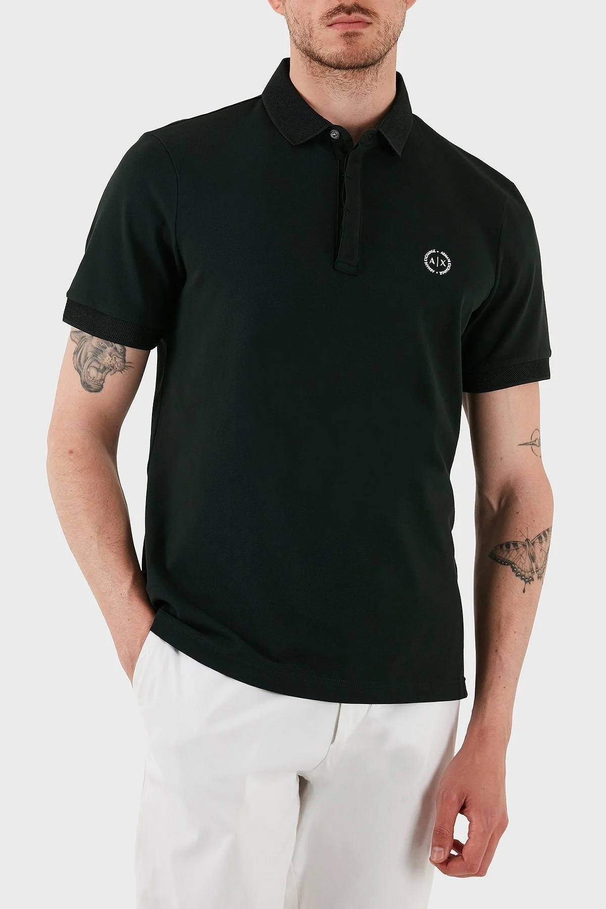 Armani Exchange Pamuklu Slim Fit Düğmeli Erkek Polo Yaka T Shirt 8NZF91 ZJ81Z UB001 YEŞİL - 7