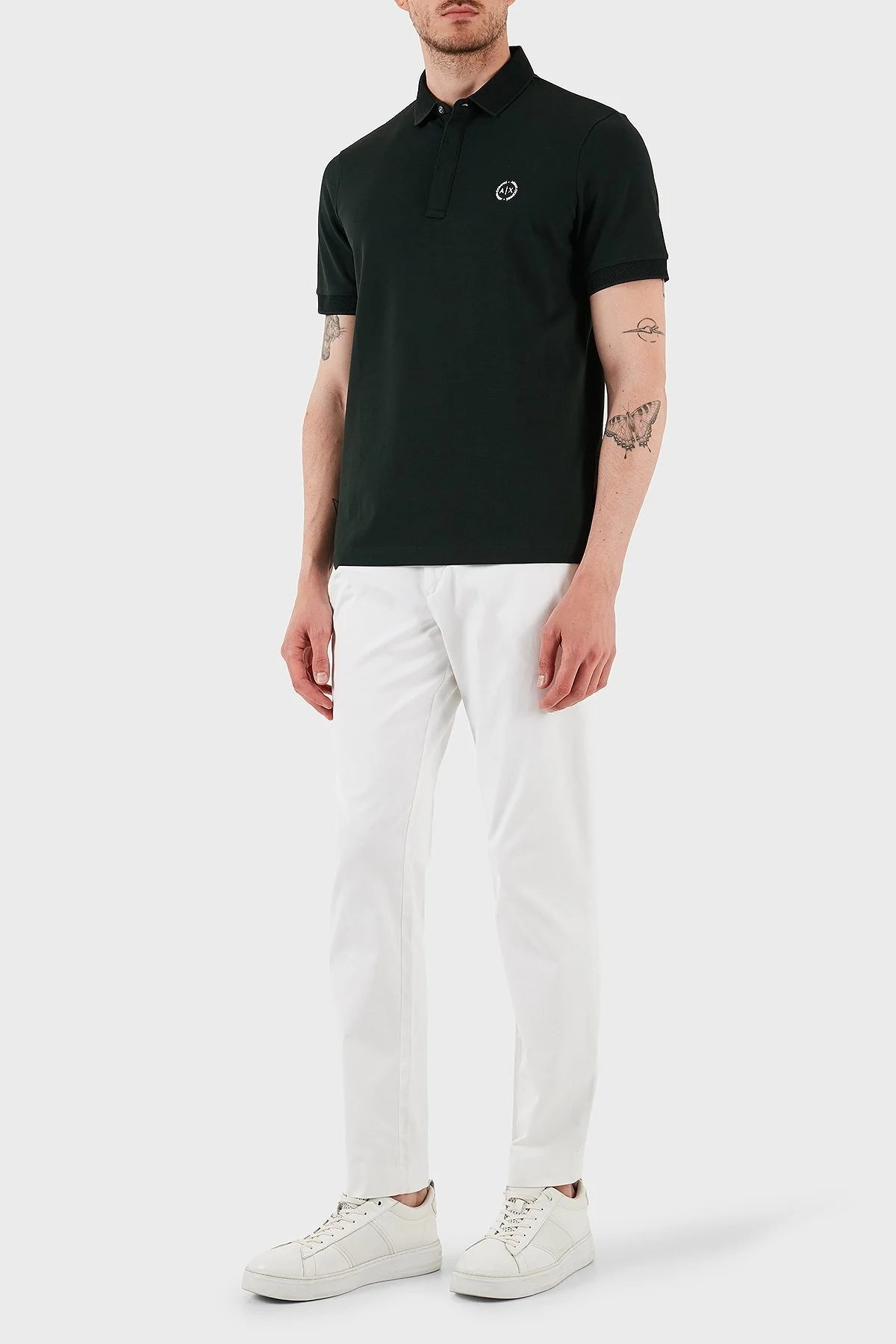 Armani Exchange Pamuklu Slim Fit Düğmeli Erkek Polo Yaka T Shirt 8NZF91 ZJ81Z UB001 YEŞİL - 8