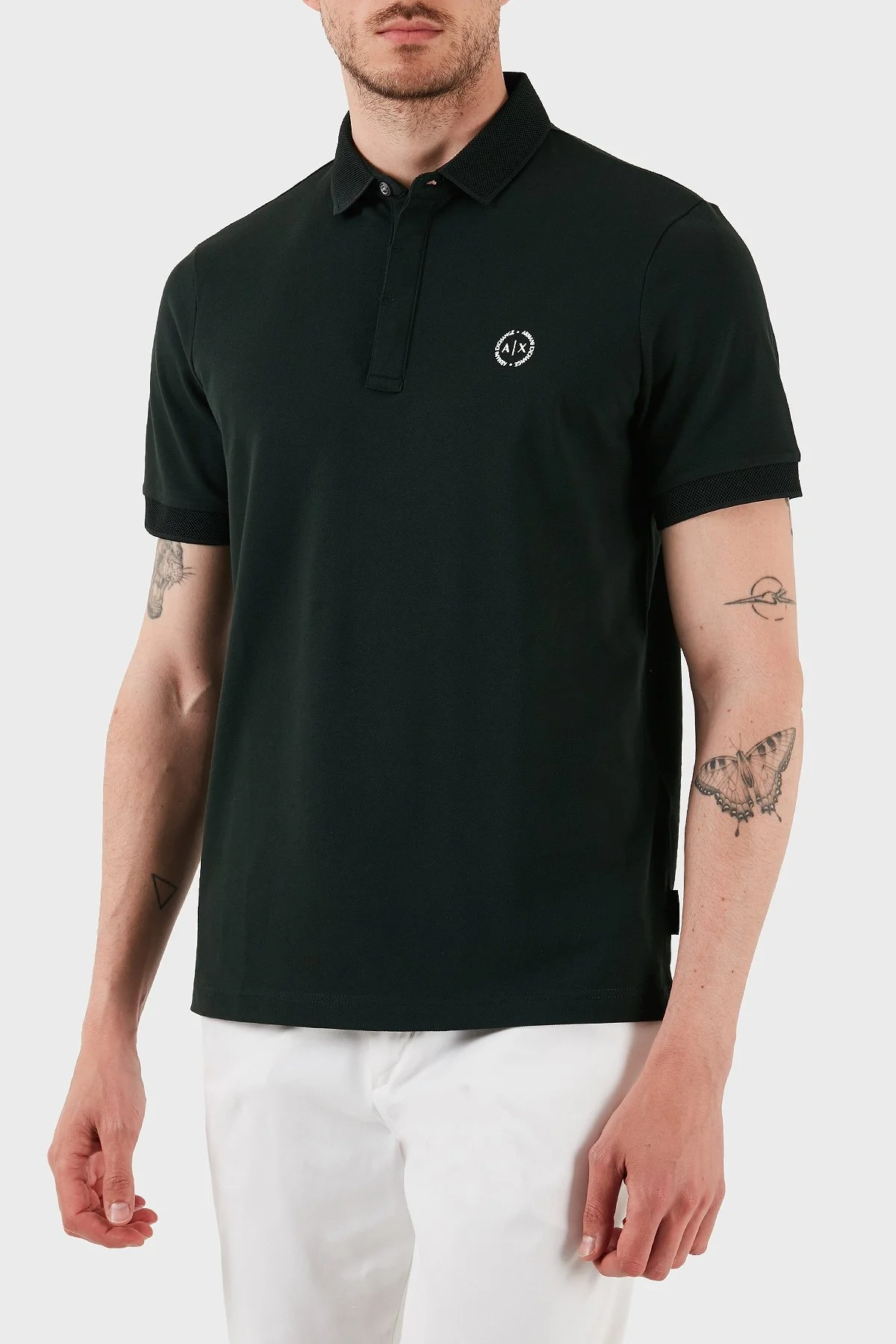 Armani Exchange Pamuklu Slim Fit Düğmeli Erkek Polo Yaka T Shirt 8NZF91 ZJ81Z UB001 YEŞİL - 10
