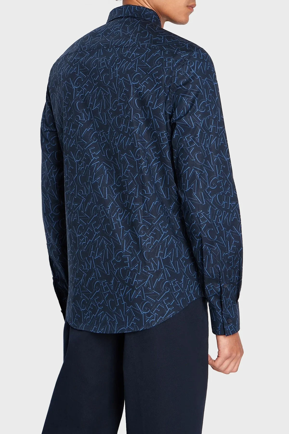 Armani Exchange Pamuklu Slim Fit Erkek Gömlek 6RZC25 ZNEAZ 25ED LACİVERT - 2