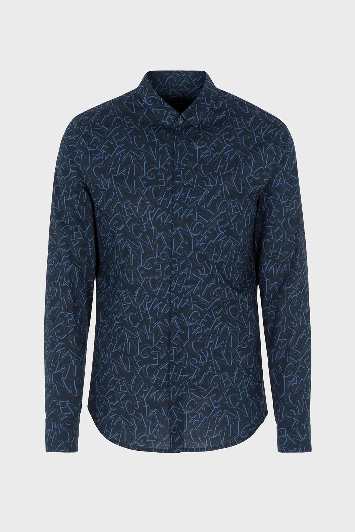 Armani Exchange Pamuklu Slim Fit Erkek Gömlek 6RZC25 ZNEAZ 25ED LACİVERT - 4