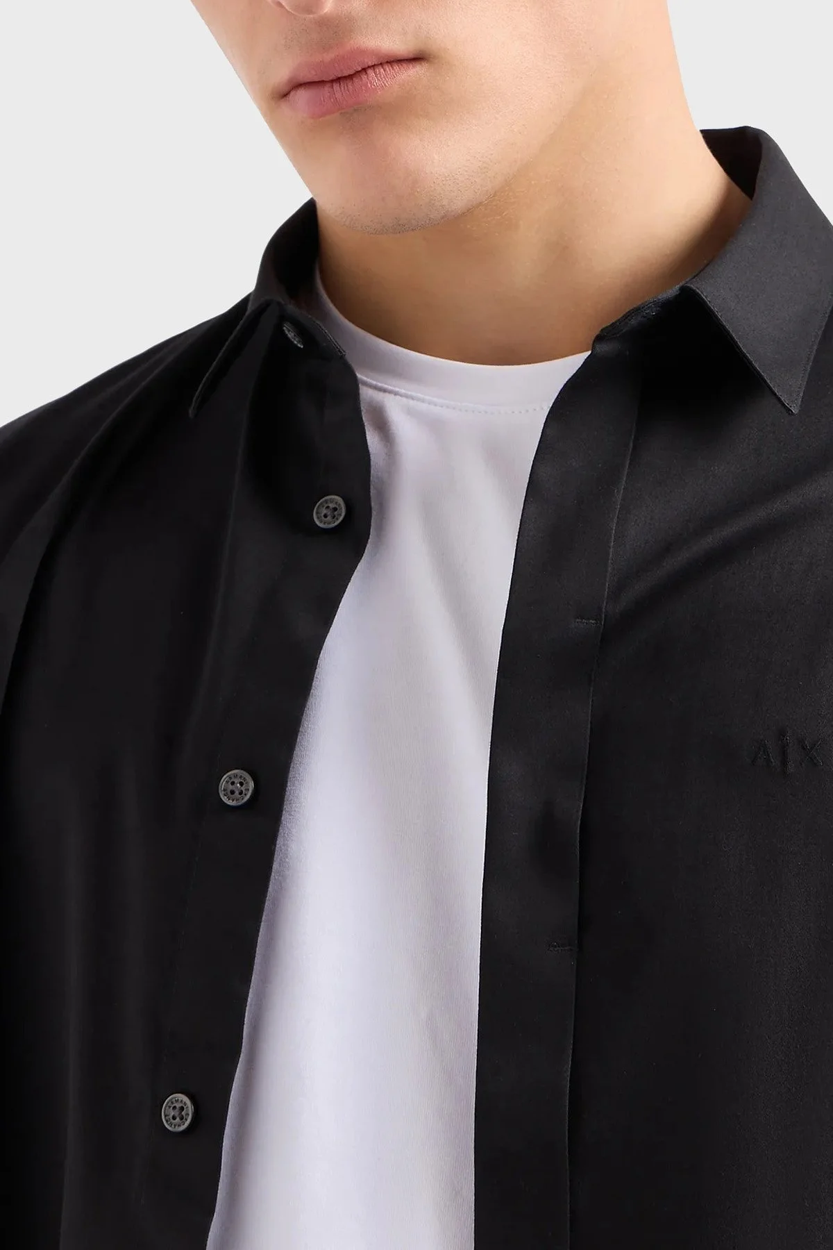 Armani Exchange Pamuklu Slim Fit Erkek Gömlek 8NZCBD ZN10Z 1200 SİYAH - 4