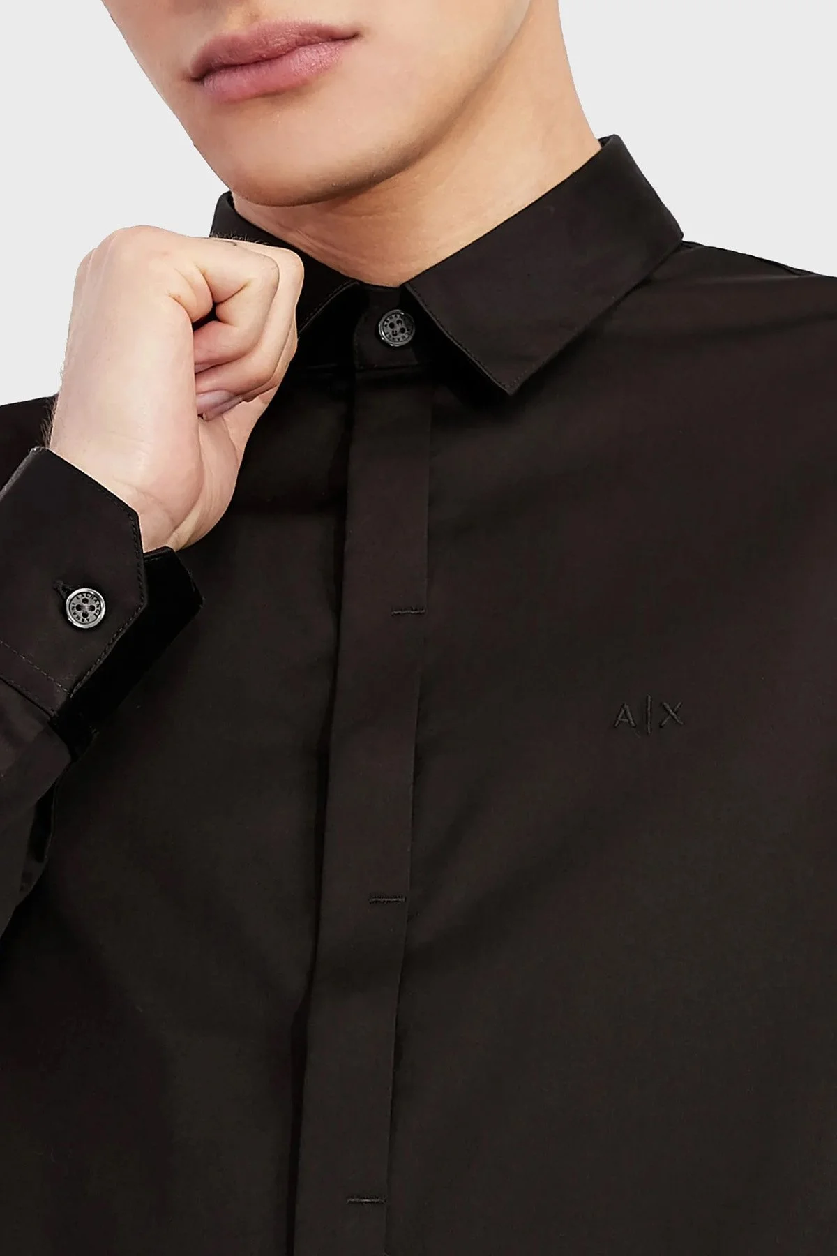 Armani Exchange Pamuklu Slim Fit Erkek Gömlek 8NZCBD ZN10Z 1200 SİYAH - 5