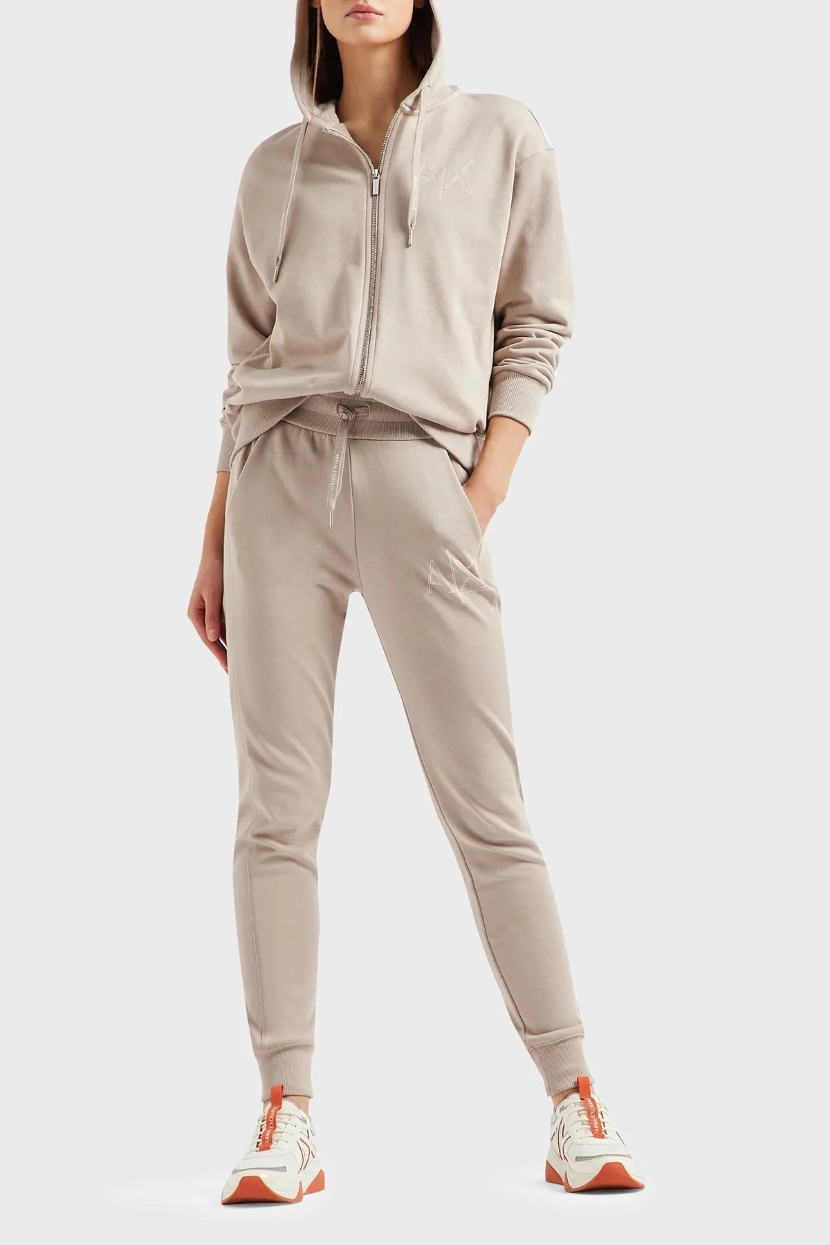 Armani Exchange Pamuklu Slim Fit Jogger Spor Bayan Pantolon 3DYP71 YJEBZ 1786 BEJ - 8