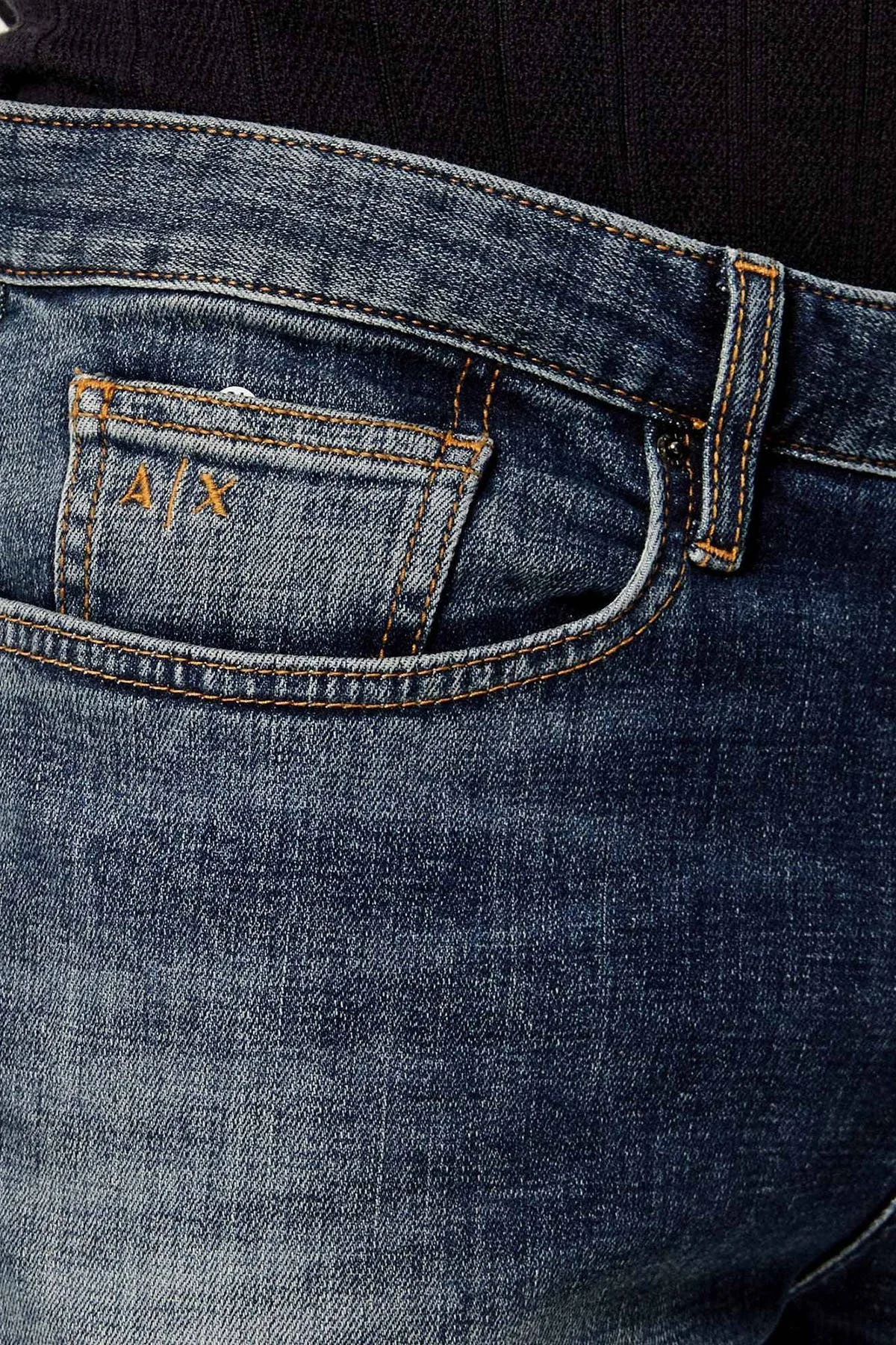 Armani Exchange Pamuklu Slim Fit Normal Bel Dar Paça Jeans Erkek Kot Pantolon XM000070 AF24012 MB001 LACİVERT - 4