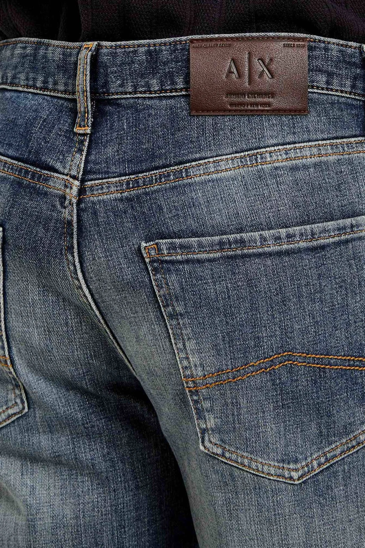 Armani Exchange Pamuklu Slim Fit Normal Bel Dar Paça Jeans Erkek Kot Pantolon XM000070 AF24012 MB001 LACİVERT - 5