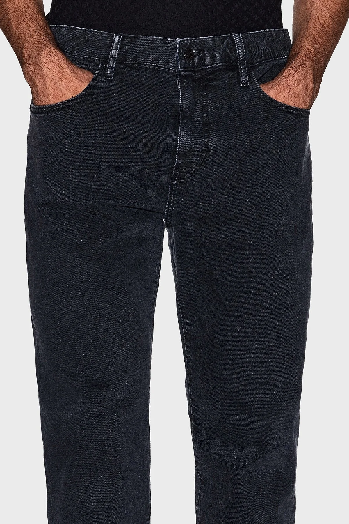Armani Exchange Pamuklu Slim Fit Normal Bel Dar Paça Jeans Erkek Kot Pantolon XM001512 AF14604 M8088 GRİ - 4
