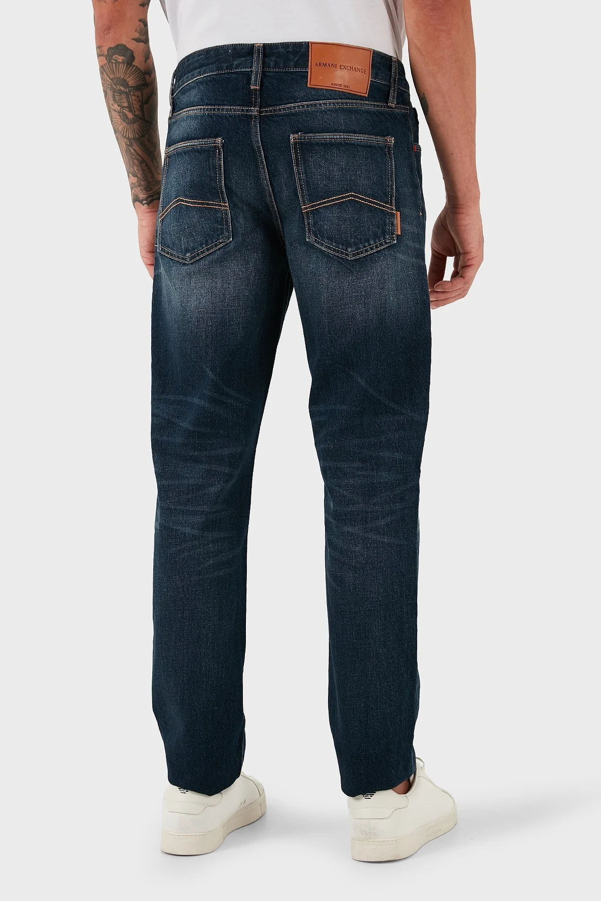 Armani Exchange Pamuklu Slim Fit Normal Bel Düz Paça Esnek Jeans Erkek Kot Pantolon XM000049 AF18810 MB001 MAVİ - 3