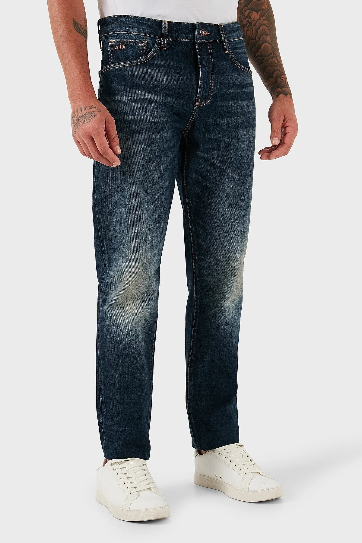 Armani Exchange Pamuklu Slim Fit Normal Bel Düz Paça Esnek Jeans Erkek Kot Pantolon XM000049 AF18810 MB001 MAVİ - 5