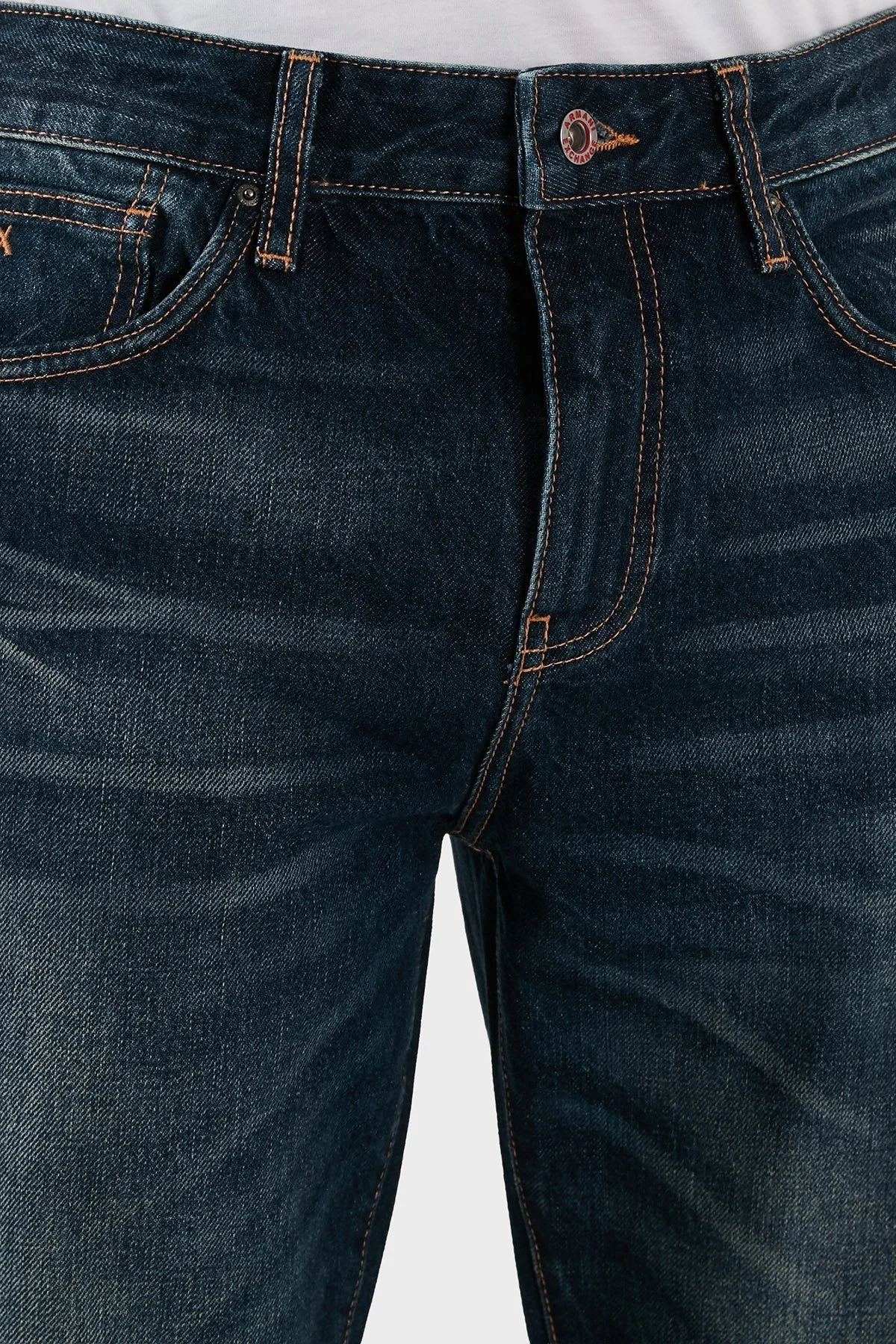 Armani Exchange Pamuklu Slim Fit Normal Bel Düz Paça Esnek Jeans Erkek Kot Pantolon XM000049 AF18810 MB001 MAVİ - 6