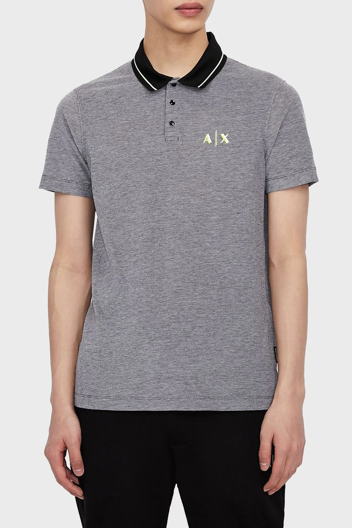 Armani Exchange Pamuklu Slim Fit T Shirt Erkek Polo 3KZFAC ZJKUZ 6259 SİYAH-BEYAZ - 1