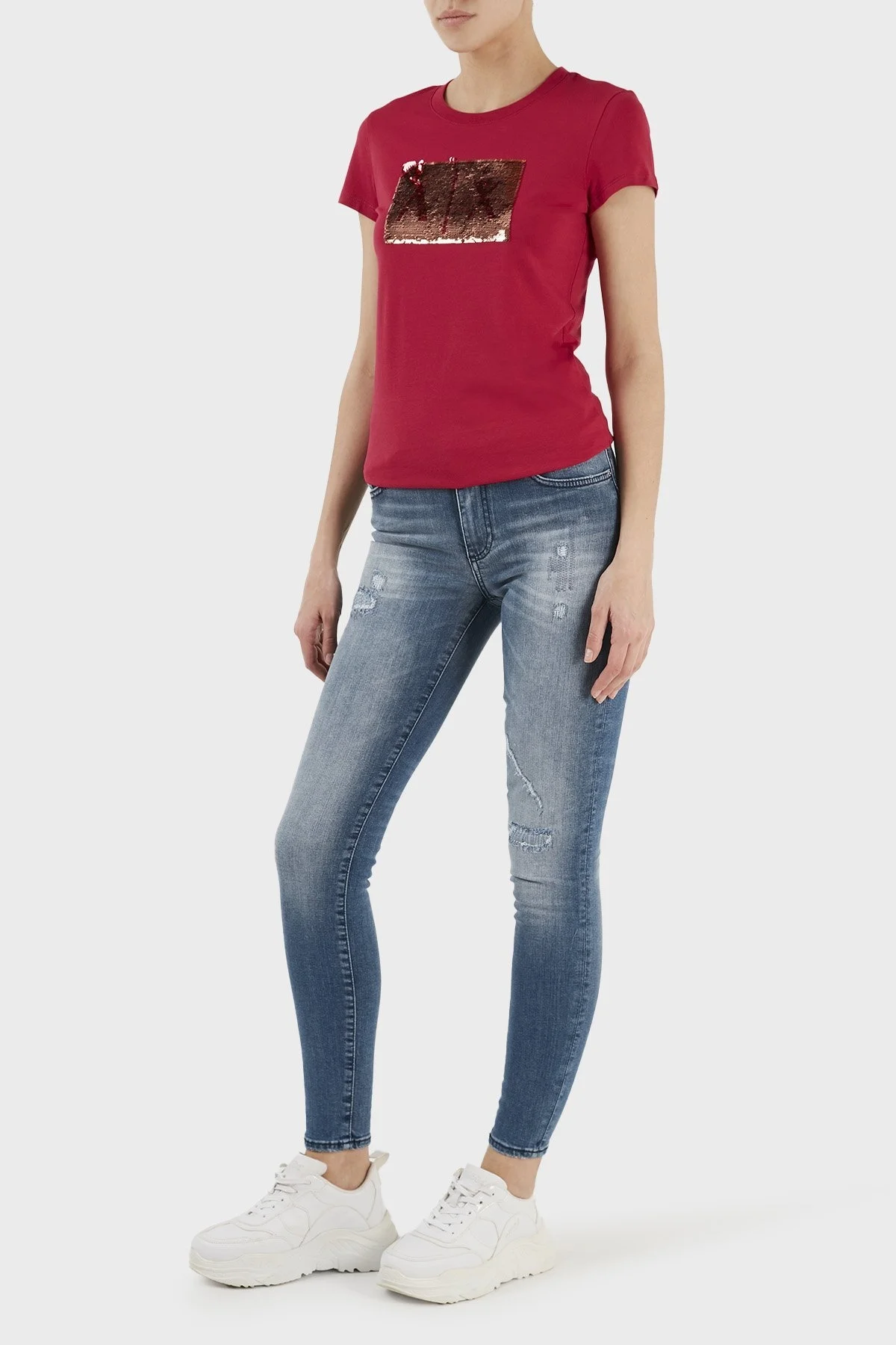 Armani Exchange Pamuklu Super Skinny Fit Lift Up J69 Jeans Bayan Kot Pantolon 3RYJ69 Y2NYZ 1500 LACİVERT - 1