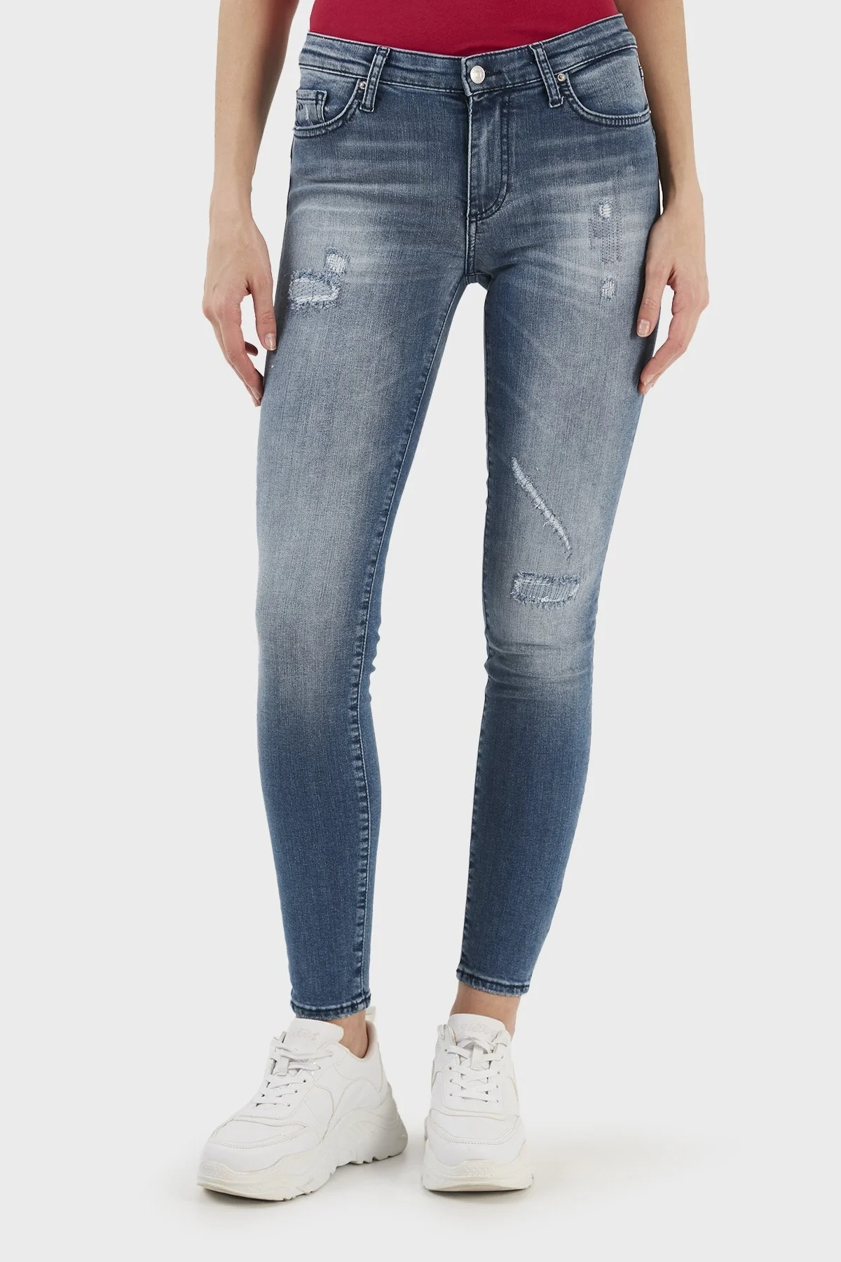 Armani Exchange Pamuklu Super Skinny Fit Lift Up J69 Jeans Bayan Kot Pantolon 3RYJ69 Y2NYZ 1500 LACİVERT - 2