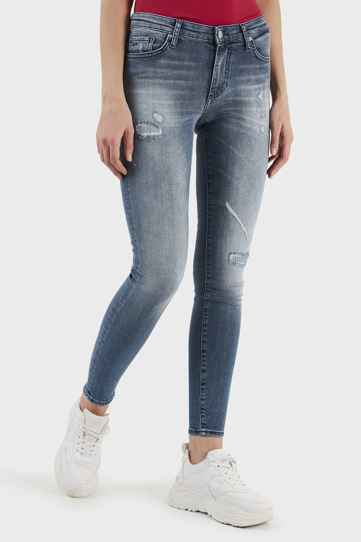 Armani Exchange Pamuklu Super Skinny Fit Lift Up J69 Jeans Bayan Kot Pantolon 3RYJ69 Y2NYZ 1500 LACİVERT - 3