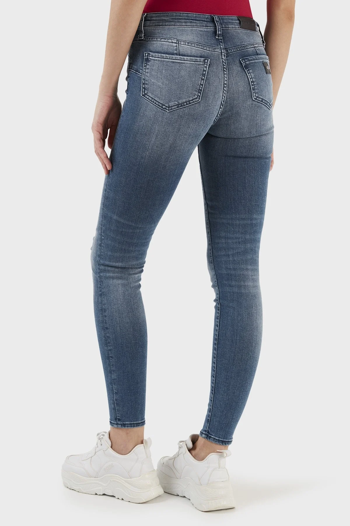 Armani Exchange Pamuklu Super Skinny Fit Lift Up J69 Jeans Bayan Kot Pantolon 3RYJ69 Y2NYZ 1500 LACİVERT - 4