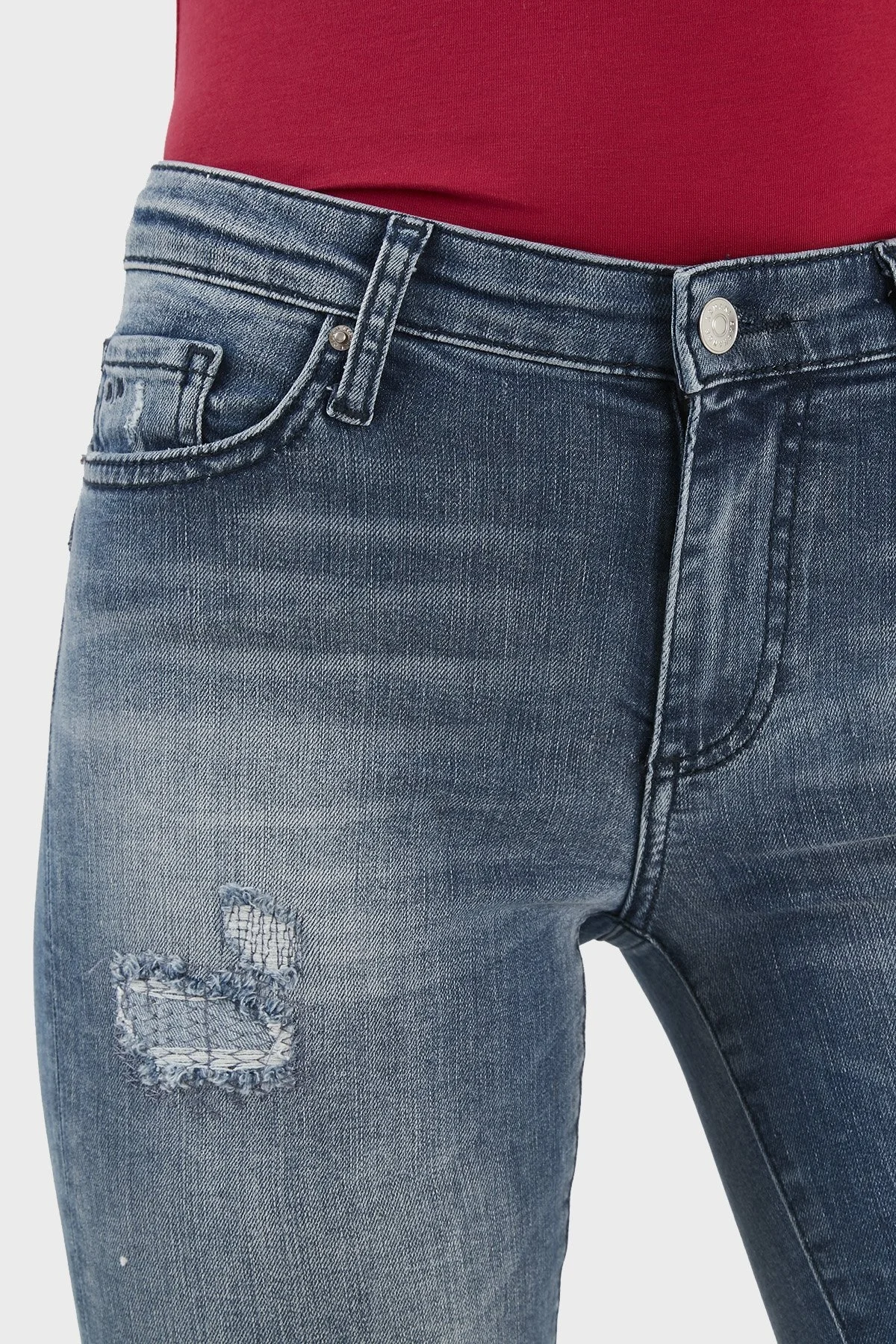 Armani Exchange Pamuklu Super Skinny Fit Lift Up J69 Jeans Bayan Kot Pantolon 3RYJ69 Y2NYZ 1500 LACİVERT - 6