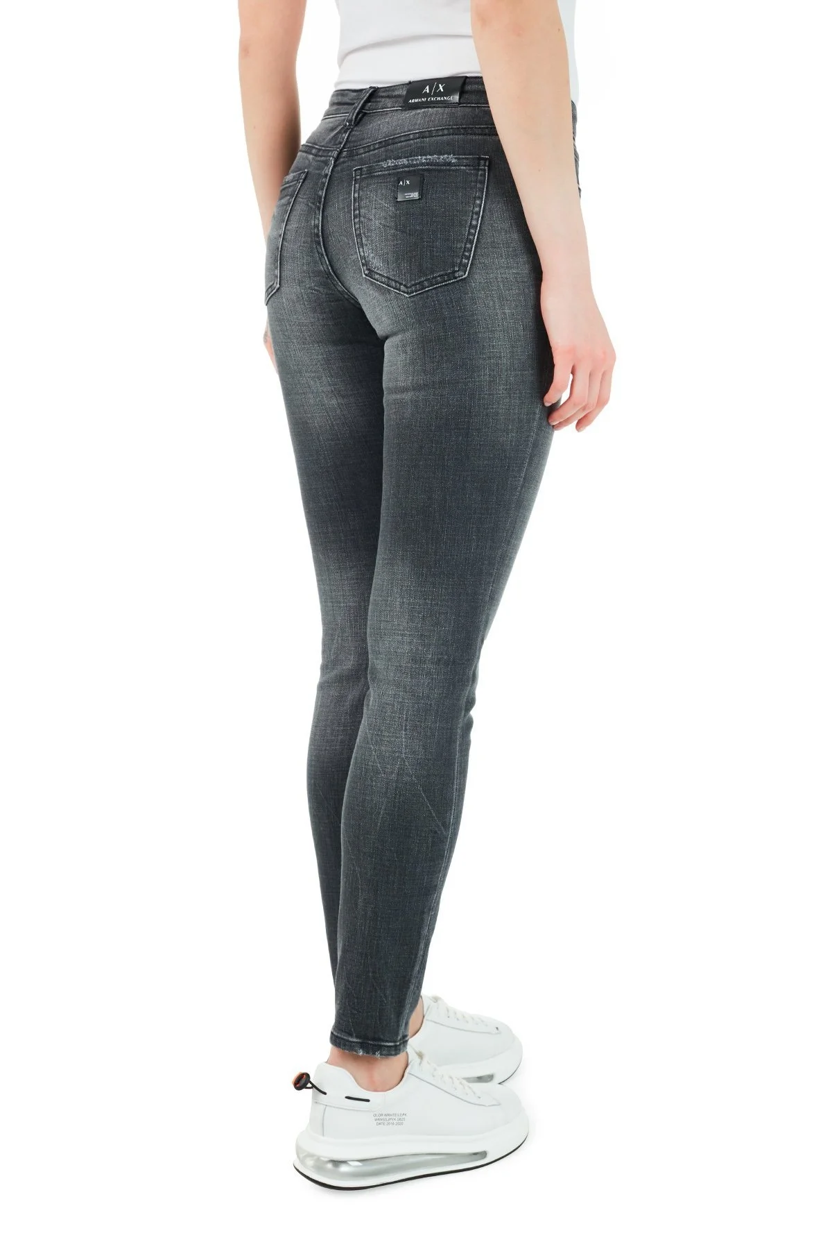 Armani Exchange Pamuklu Super Skinny J01 Jeans Bayan Kot Pantolon 3KYJ01 Y1MEZ 0903 GRİ - 4