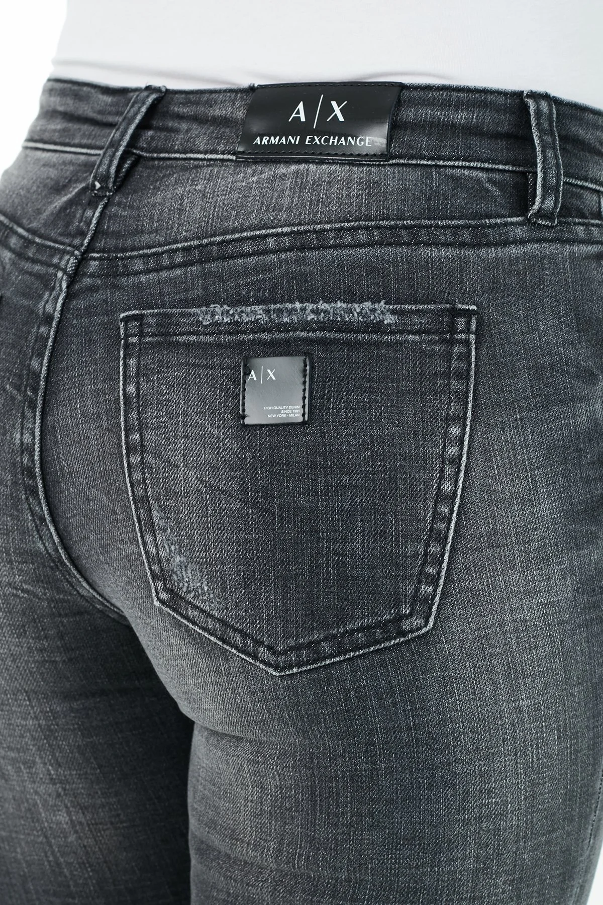 Armani Exchange Pamuklu Super Skinny J01 Jeans Bayan Kot Pantolon 3KYJ01 Y1MEZ 0903 GRİ - 5