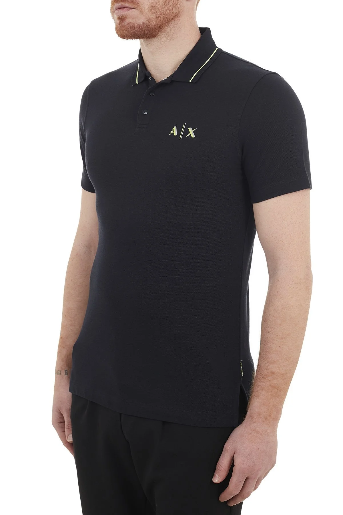 Armani Exchange Pamuklu T Shirt Erkek Polo 3KZFAC ZJKUZ 5560 LACİVERT-SİYAH - 3