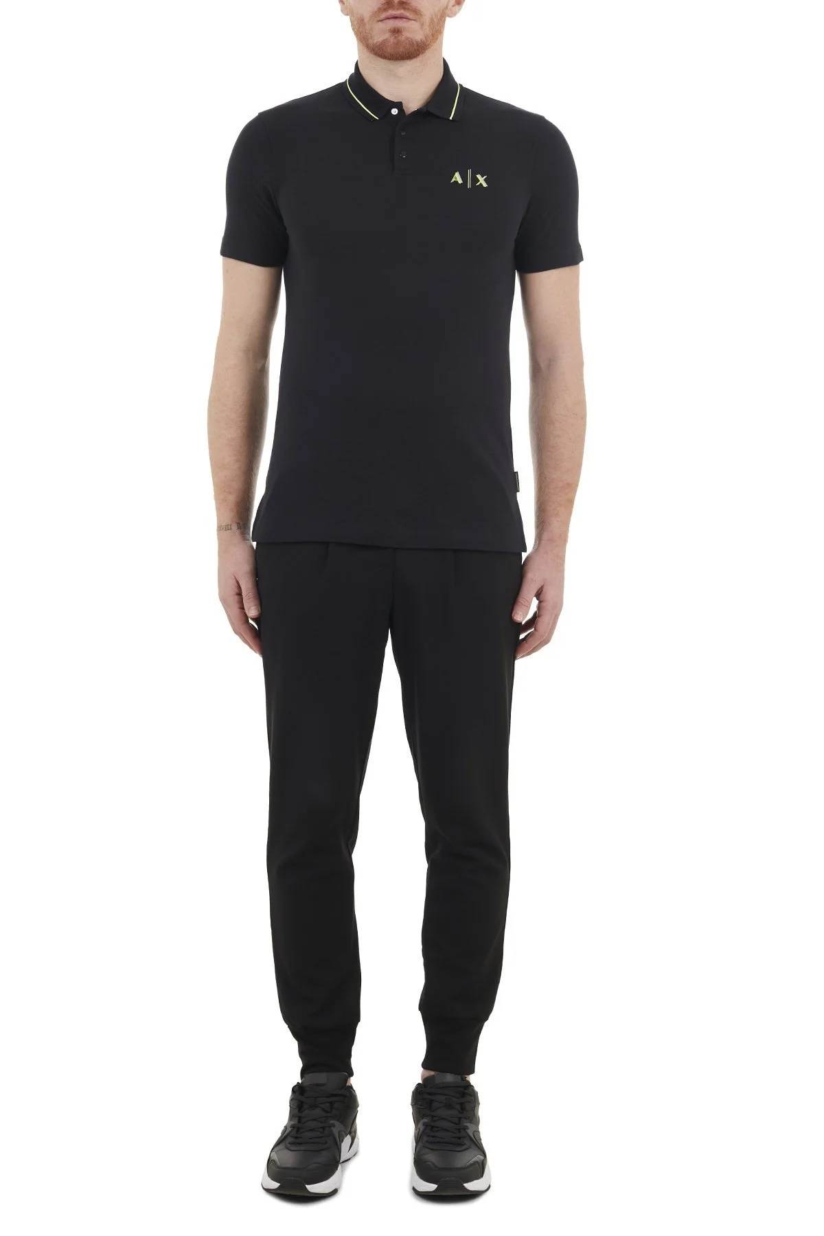 Armani Exchange Pamuklu T Shirt Erkek Polo 3KZFAC ZJKUZ 5560 LACİVERT-SİYAH - 5