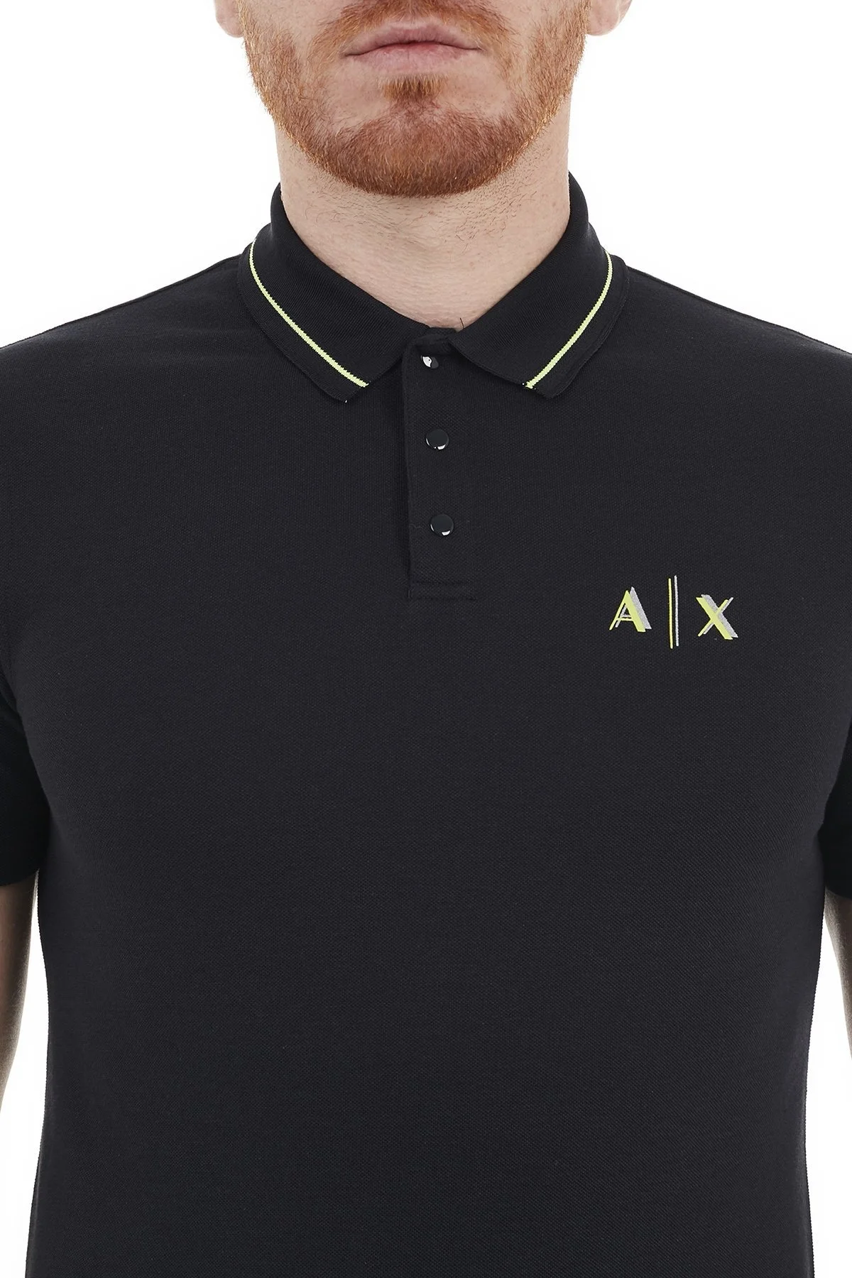 Armani Exchange Pamuklu T Shirt Erkek Polo 3KZFAC ZJKUZ 5560 LACİVERT-SİYAH - 6
