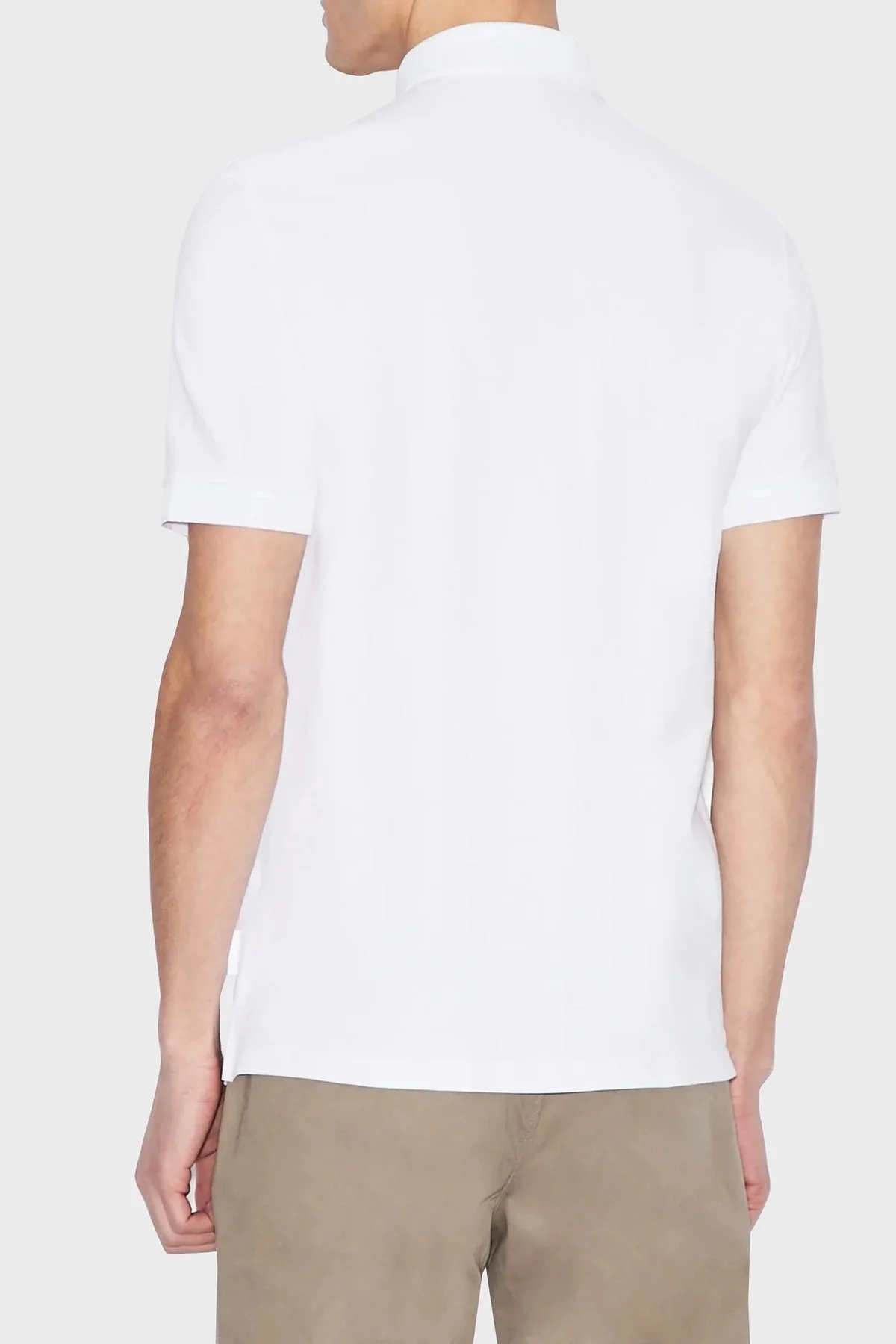 Armani Exchange Pamuklu T Shirt Erkek Polo 8NZF91 ZJ81Z 1100 BEYAZ - 5