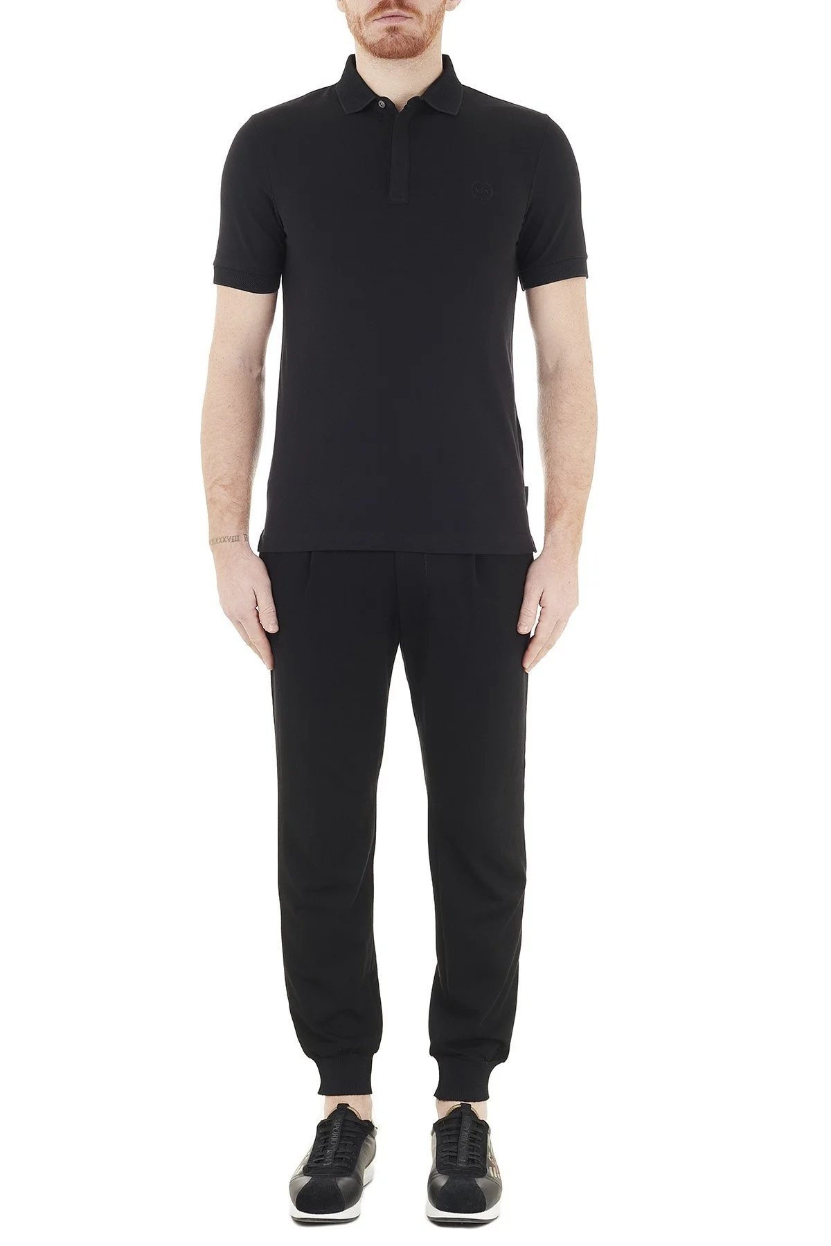 Armani Exchange Pamuklu T Shirt Erkek Polo 8NZF91 ZJ81Z 1200 SİYAH - 5