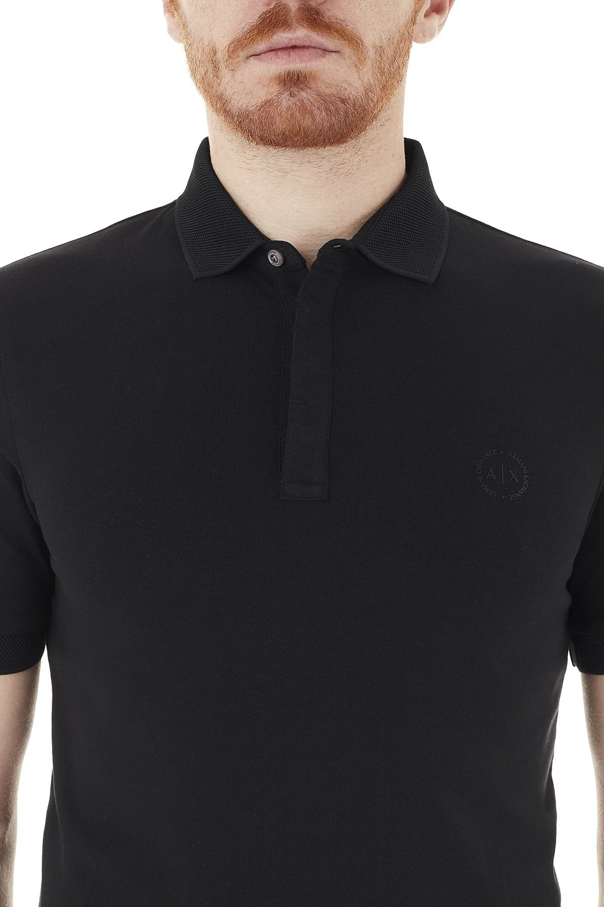 Armani Exchange Pamuklu T Shirt Erkek Polo 8NZF91 ZJ81Z 1200 SİYAH - 6