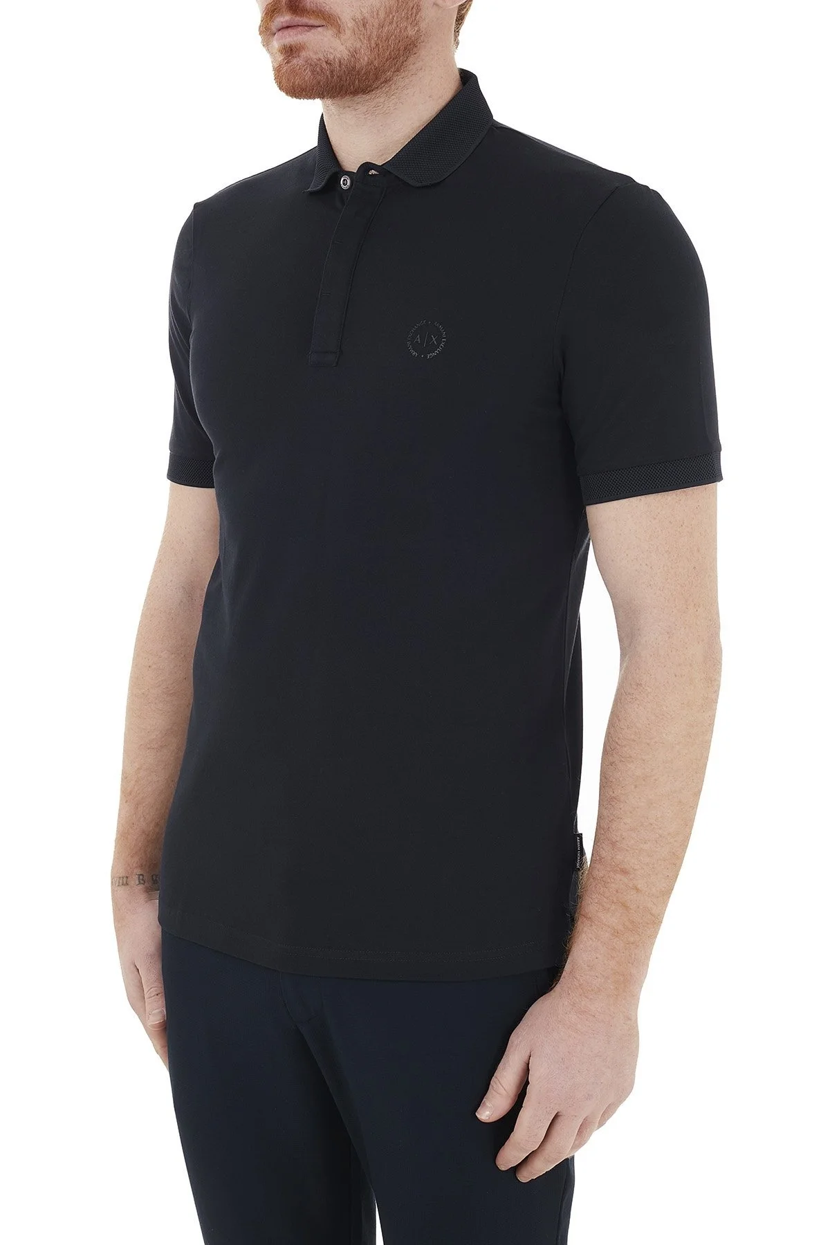 Armani Exchange Pamuklu T Shirt Erkek Polo 8NZF91 ZJ81Z 1510 LACİVERT - 2