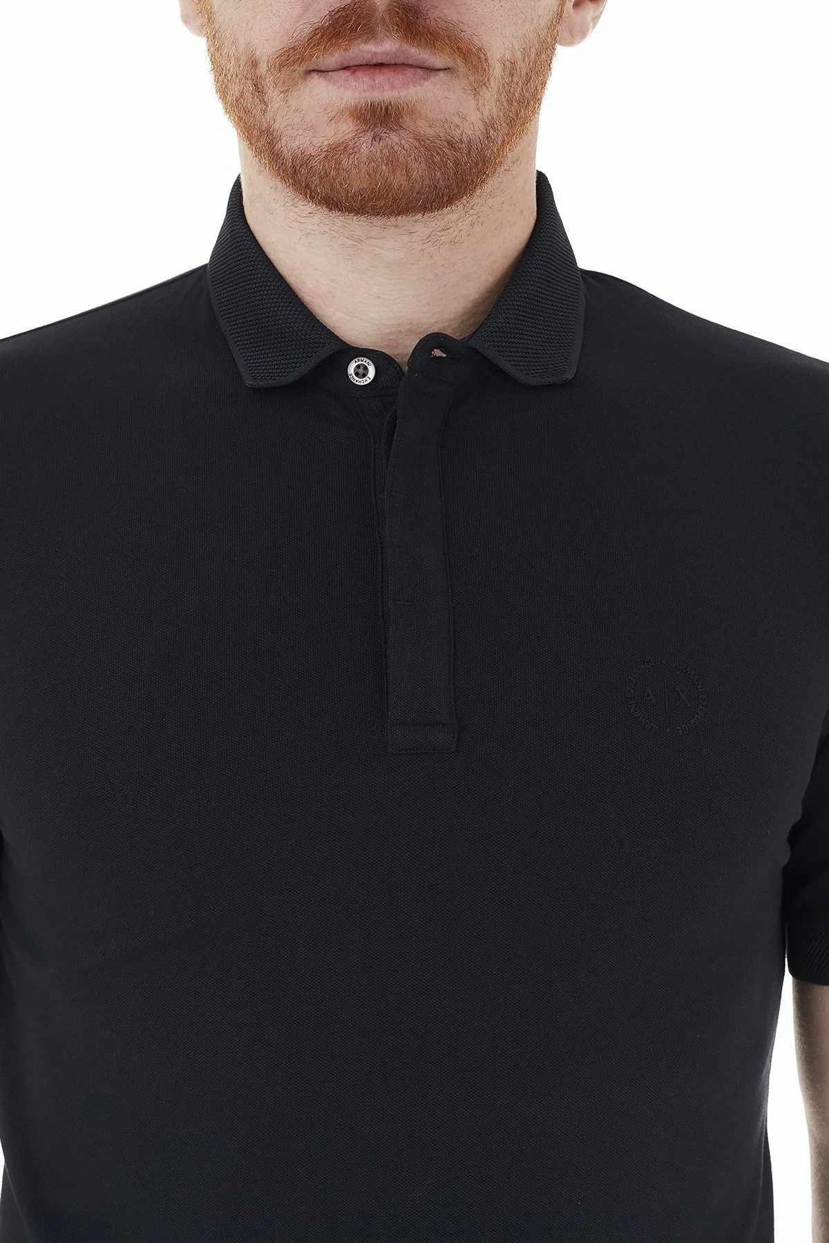 Armani Exchange Pamuklu T Shirt Erkek Polo 8NZF91 ZJ81Z 1510 LACİVERT - 6