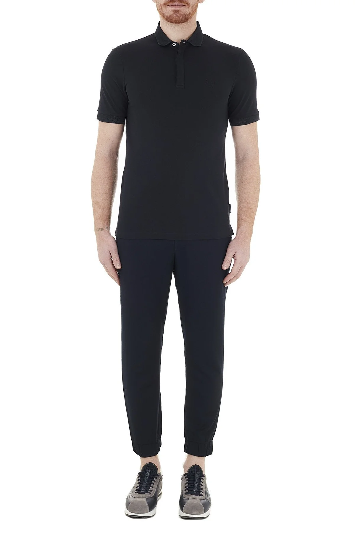 Armani Exchange Pamuklu T Shirt Erkek Polo 8NZF91 ZJ81Z 1510 LACİVERT - 11