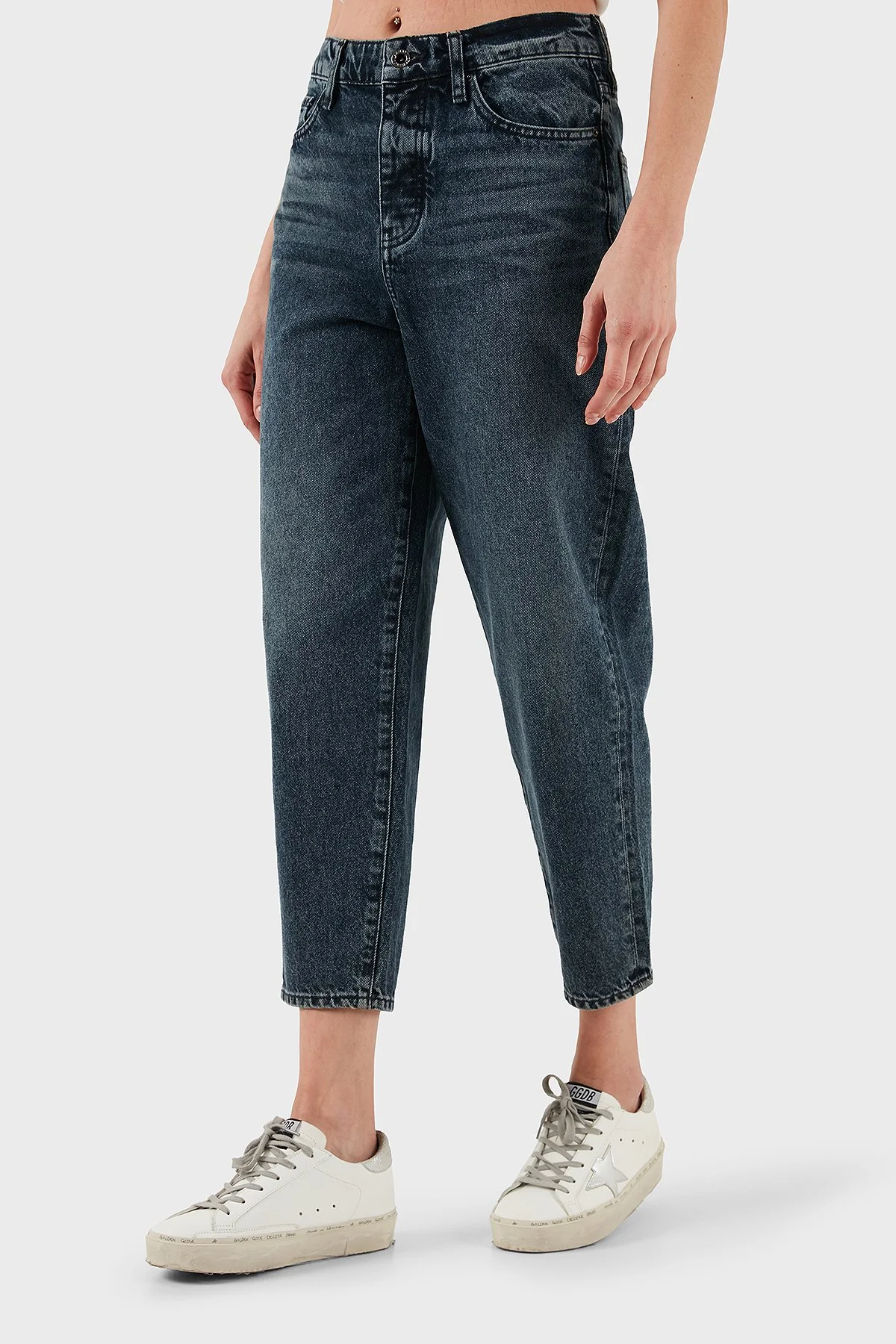 Armani Exchange Pamuklu Tapered Fit Normal Bel Daralan Paça Jeans Bayan Kot Pantolon XW000128 AF14471 MB001 BEJ - 5