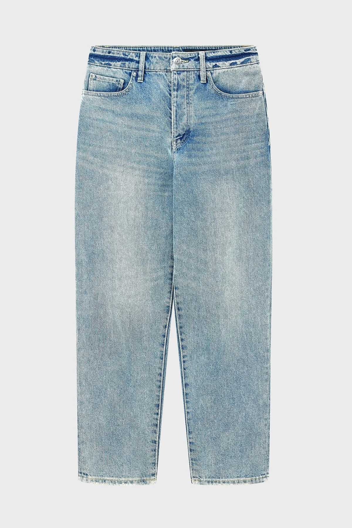 Armani Exchange Pamuklu Tapered Fit Yüksek Bel Daralan Paça Jeans Bayan Kot Pantolon XW000128 AF10869 MB001 AÇIK MAVİ - 5