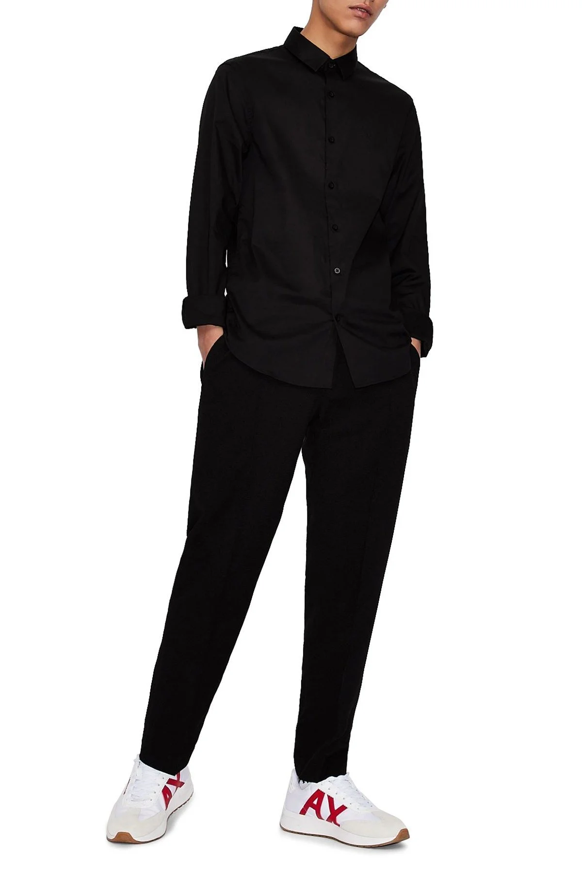 Armani Exchange Pamuklu Uzun Kollu Erkek Gömlek 8NZC31 ZN28Z 1200 SİYAH - 4