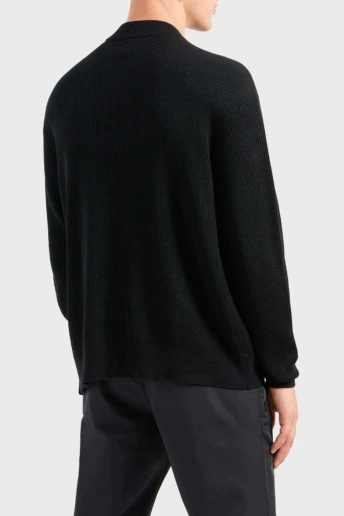 Armani Exchange Pamuklu ve Yünlü Regular Fit Bisiklet Yaka Erkek Kazak XM000029 AF10348 UC001 SİYAH - 7