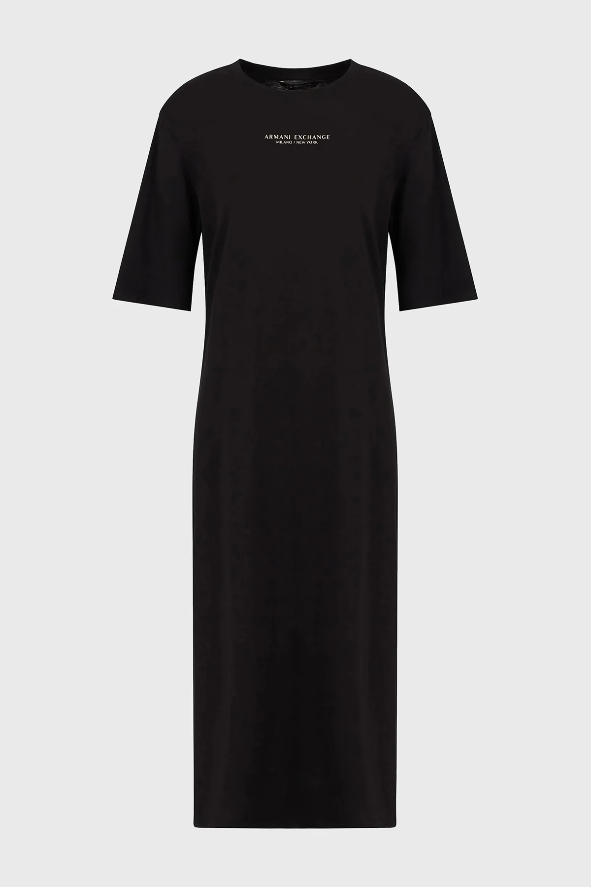 Armani Exchange Pamuklu Yırtmaçlı Regular Fit Midi Bayan Elbise 8NYACF YJG3Z 52AK SİYAH-GOLD - 5