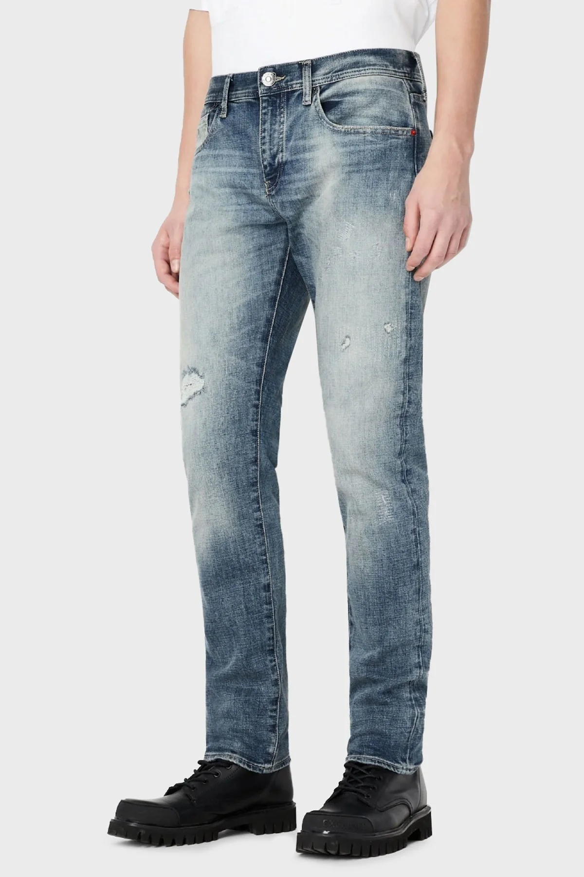 Armani Exchange Pamuklu Yüksek Bel Boru Paça Slim Fit J10 Jeans Erkek Kot Pantolon 3RZJ10 Z1YDZ 1500 LACİVERT - 1