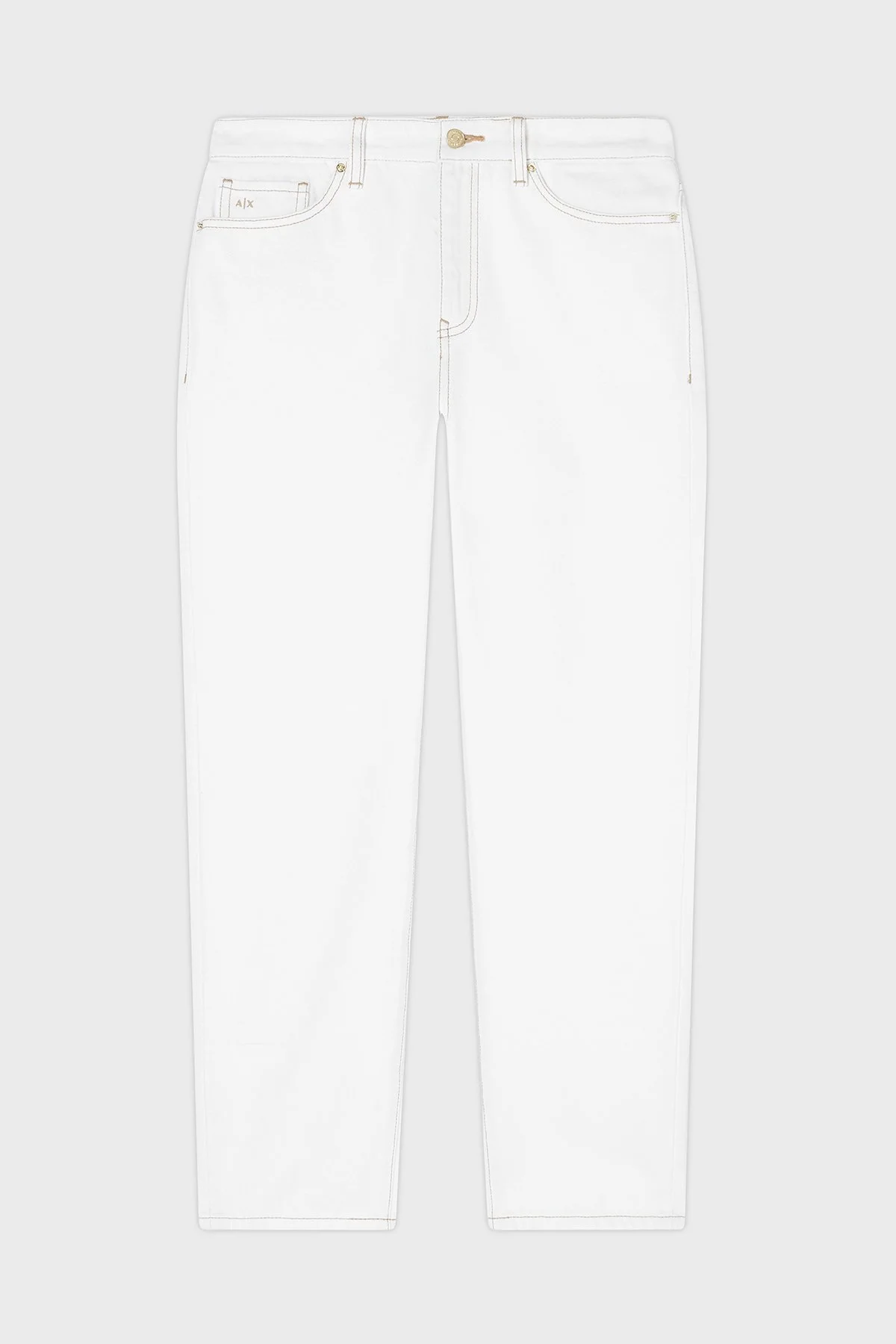 Armani Exchange Pamuklu Yüksek Bel Boyfriend Jeans Kadın Kot Pantolon XW000073 AF21335 M0054 Beyaz - 5