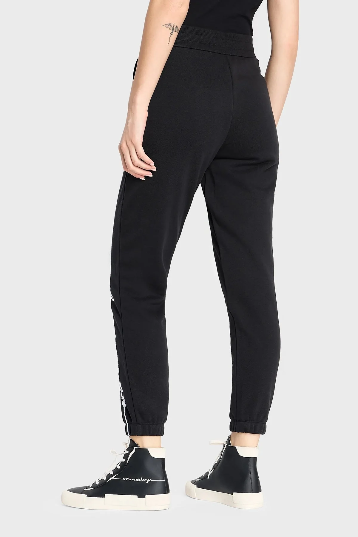 Armani Exchange Pamuklu Yüksek Bel Regular Fit Jogger Spor Bayan Pantolon 6RYP70 YJBRZ 1200 SİYAH - 2