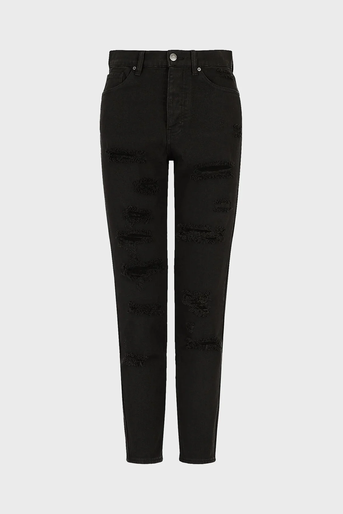 Armani Exchange Pamuklu Yüksel Bel Slim Fit Yırtık Detaylı J51 Jeans Kadın Kot Pantolon 3RYJ51 Y1HRZ 1200 Siyah - 5