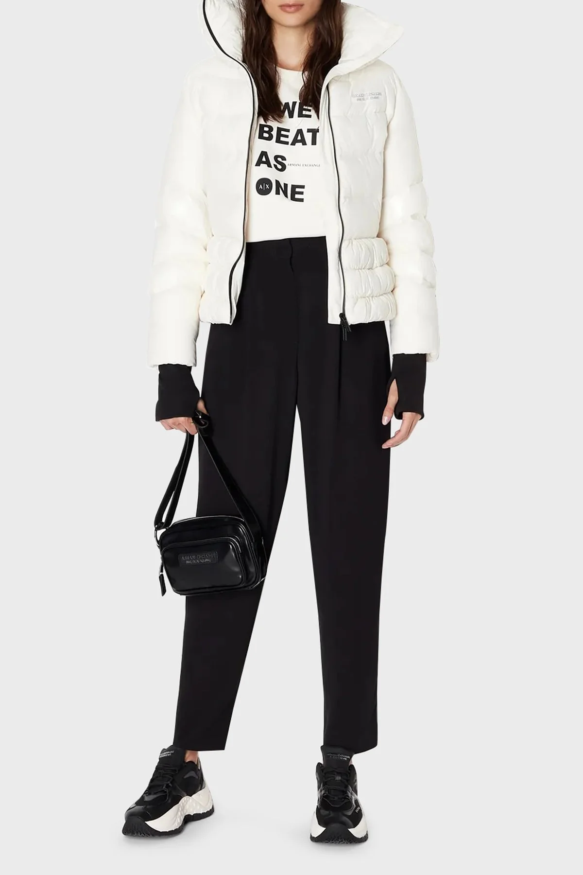 Armani Exchange Parmak Delikli Manşetli Balıkçı Yaka Şişme Bayan Mont 6RYB19 YN4MZ 1130 EKRU - 3