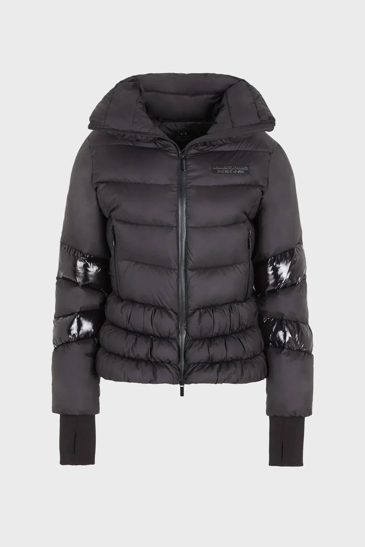 Armani Exchange Parmak Delikli Manşetli Balıkçı Yaka Şişme Bayan Mont 6RYB19 YN4MZ 1200 SİYAH - 6