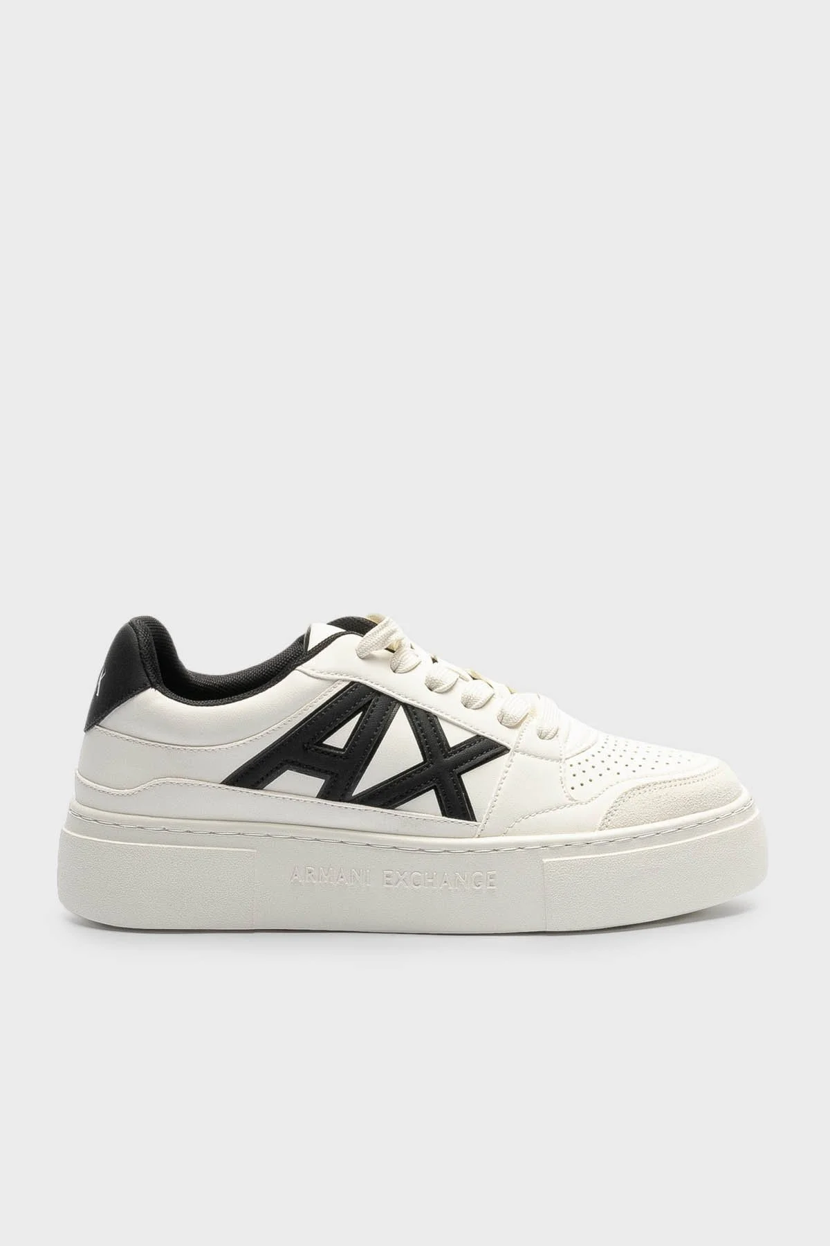 Armani Exchange Platform Sneaker Bayan Ayakkabı XDX147 XV830 T052 BEYAZ-SİYAH - 1