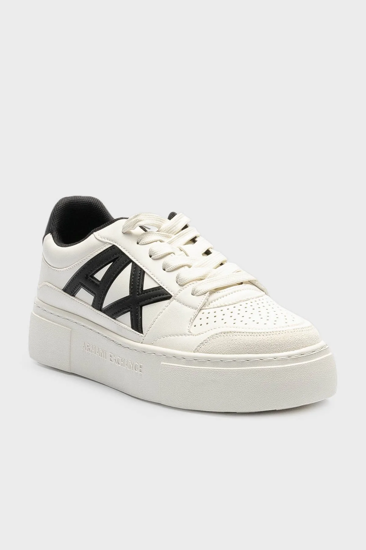 Armani Exchange Platform Sneaker Bayan Ayakkabı XDX147 XV830 T052 BEYAZ-SİYAH - 2