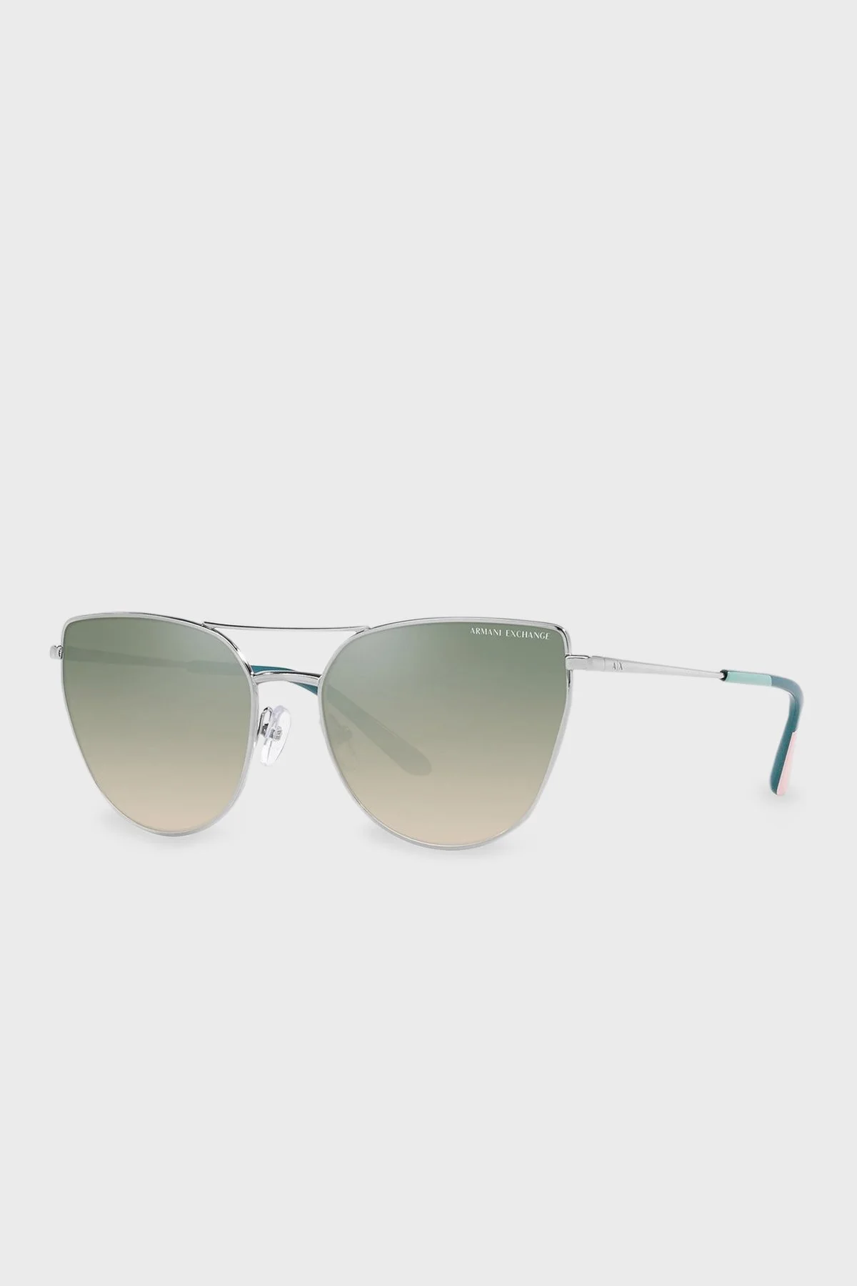 Armani Exchange Polikarbon Kedi Güneş Kadın Gözlük 0AX2045S 6043W0 56 Parlak gümüş-yeşil aynalı gümü - 2