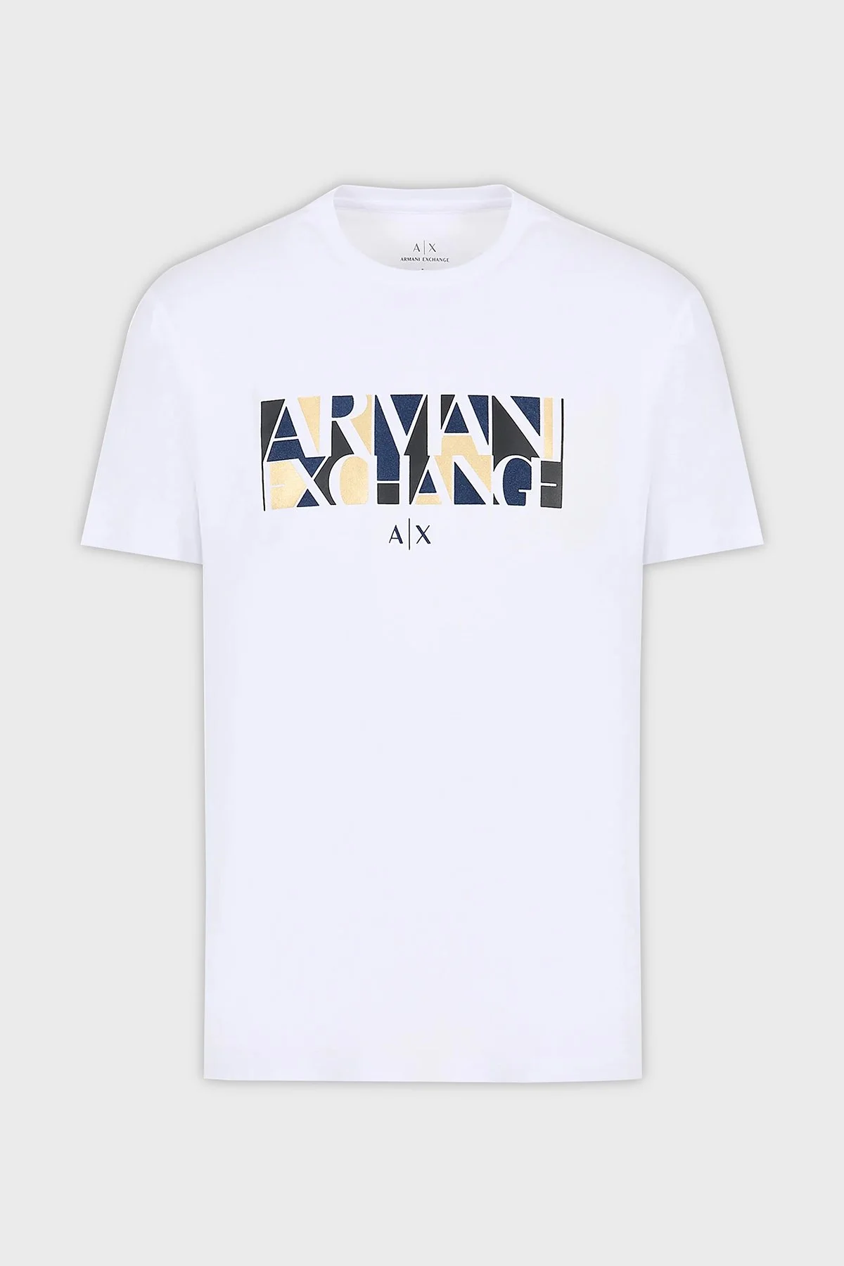 Armani Exchange Printed Cotton Crew Neck Regular Fit Men T-Shirt 6RZTJC ZJBYZ 1100 White - 4